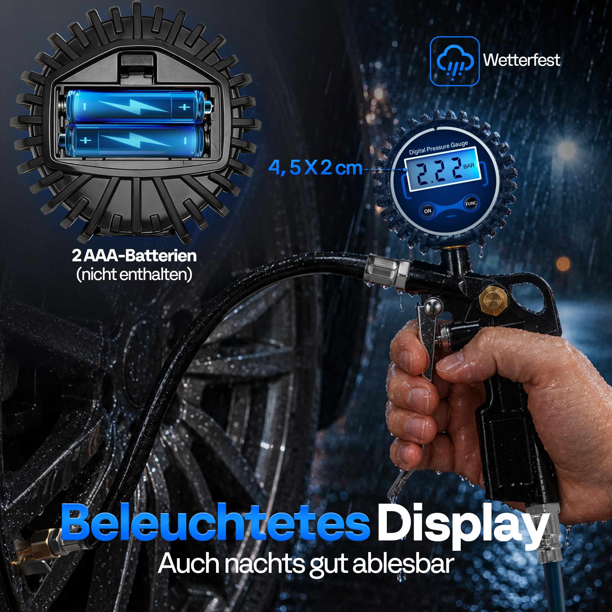 SPECSTAR Reifendruckprüfer für Luftkompressor, Reifenfüller