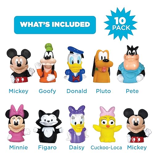 Miniatura 2 de Disney Mickey & Friends - Juego de marionetas de dedo de 10 piezas, recuerdos de fiesta, historia educativa, juguetes flotantes para piscina y playa