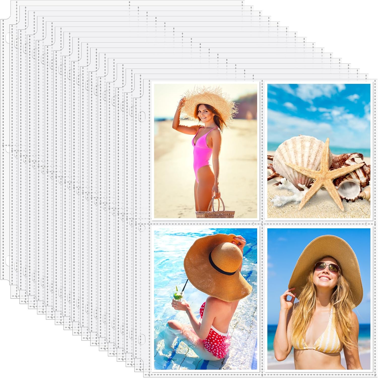 Feifeiya 150 Pack 3.5 x 5 Photo Sleeves for 3 Ring Binder(for 1200 Pictures) archival Photo Page Protectors Holds Clear Plastic Refill Pages Plastic Album Refill Pages