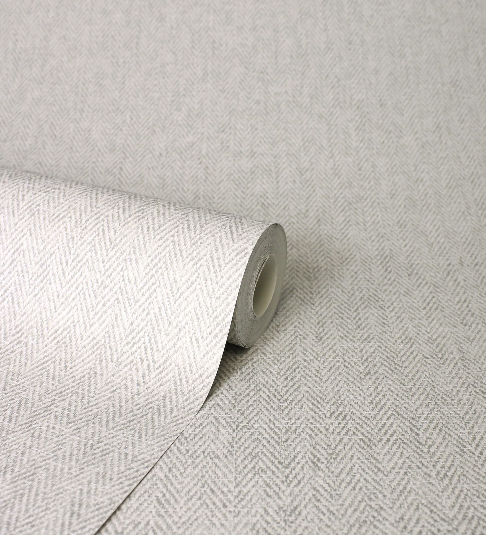 GAULAN 683564 - Carta da parati a spina di pesce con microtexture in tonalità grigie per pareti soggiorno camera da letto corridoio sala da pranzo - Rotolo di 10 m x 0,53 m