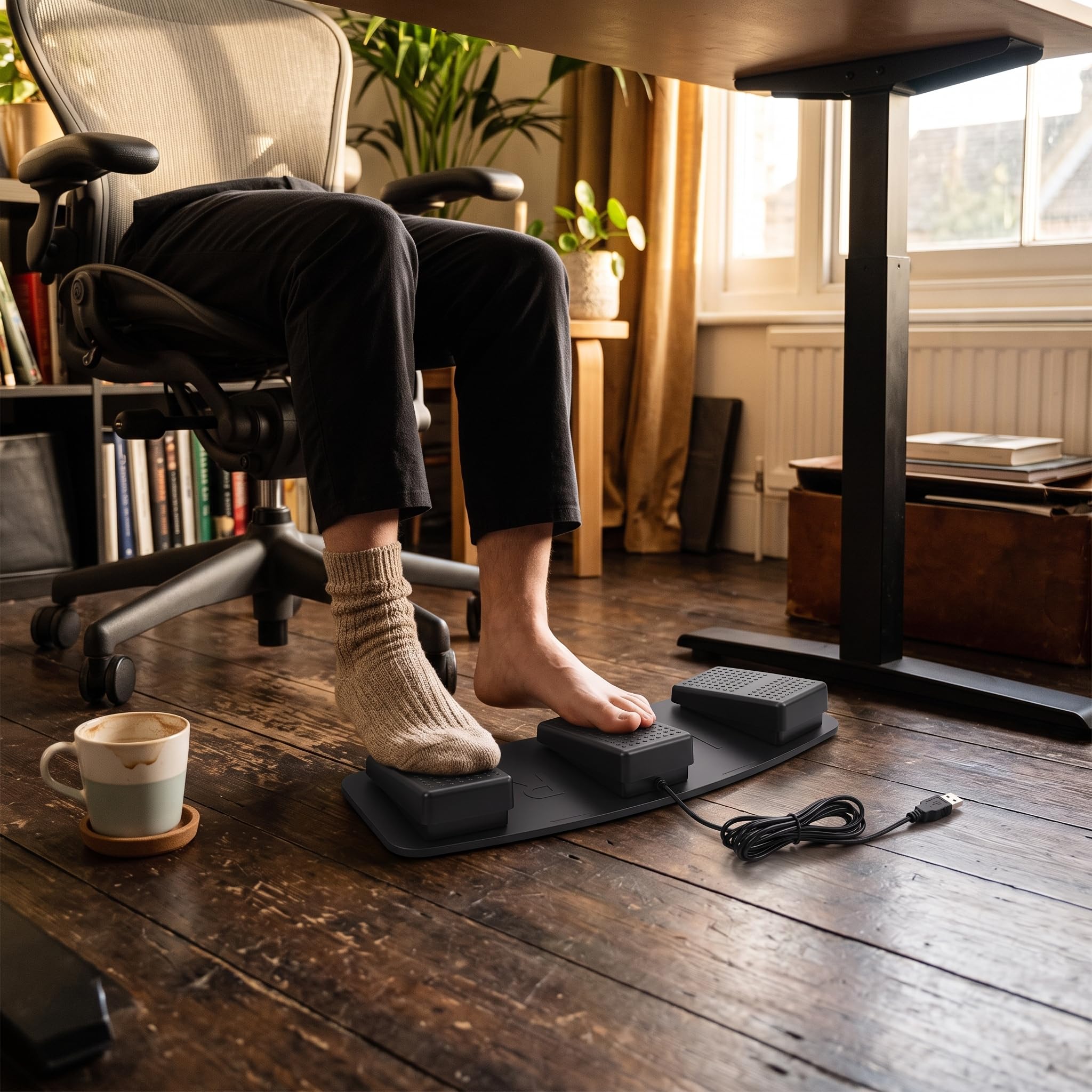 Yosoo Gear USB Dreifach-Fuß Schalter Pedal PC Dreifach-Fuß Schalter Programmier Bares Computer-Fußschalter-Pedal, Foot Pedal pc, Foot Pedal