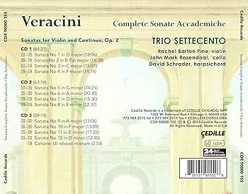 ヴェラチーニ:ヴァイオリン独奏と通奏低音のためのソナタOp.1 全12曲 2枚組 Amazon.co.jp: フランチェスコ・マリア・ヴェラチーニ