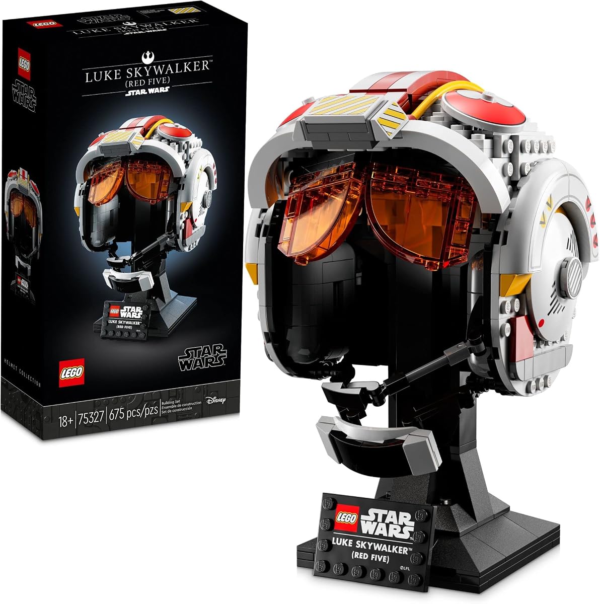 LEGO Star Wars Luke Skywalker Casco Rojo 5 para Adultos 75327, Modelo de Exhibición para Construir, Decoración Coleccionable para el Hogar o la Oficina, Gran Cumpleaños para Esposo, Esposa y Cualquier Fanático de Star Wars