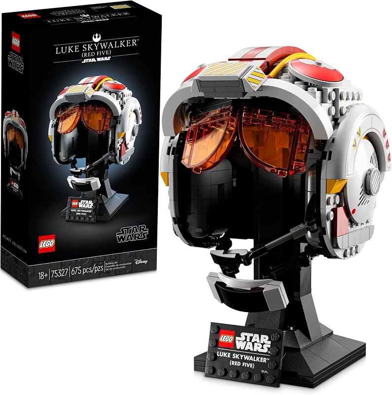 LEGO Star Wars Luke Skywalker Casco Rojo 5 para Adultos 75327, Modelo de Exhibición para Construir, Decoración Coleccionable para el Hogar o la Oficina, Gran Cumpleaños para Esposo, Esposa y Cualquier Fanático de Star Wars