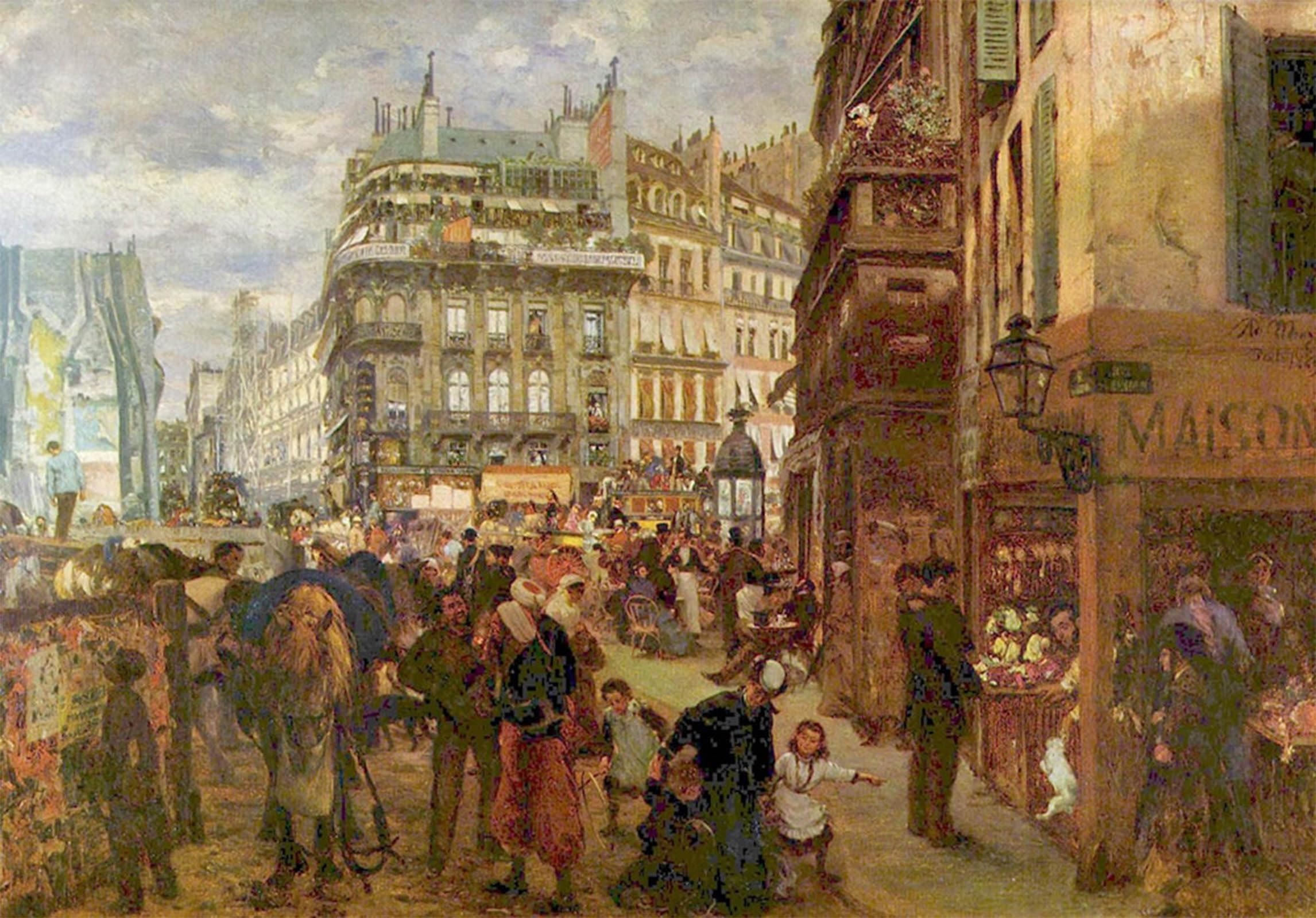 POSTERIIk Vintage Print Pop Art Landscape Artwork Pariser Wochentag by Adolph Von Menzel Art Prints for Office Home Decor 60x90cm