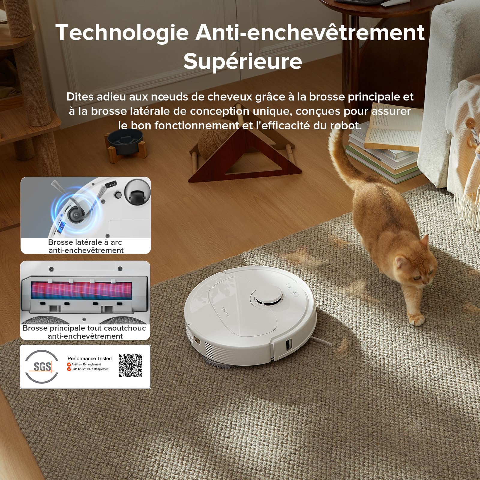 roborock Robot Aspirador QV 35A, 8000Pa de succión, Dos mopas giratorias elevables, cepillos antienredos, tecnología reactiva para Evitar obstáculos, Blanco (Reacondicionado) (Reacondicionado)