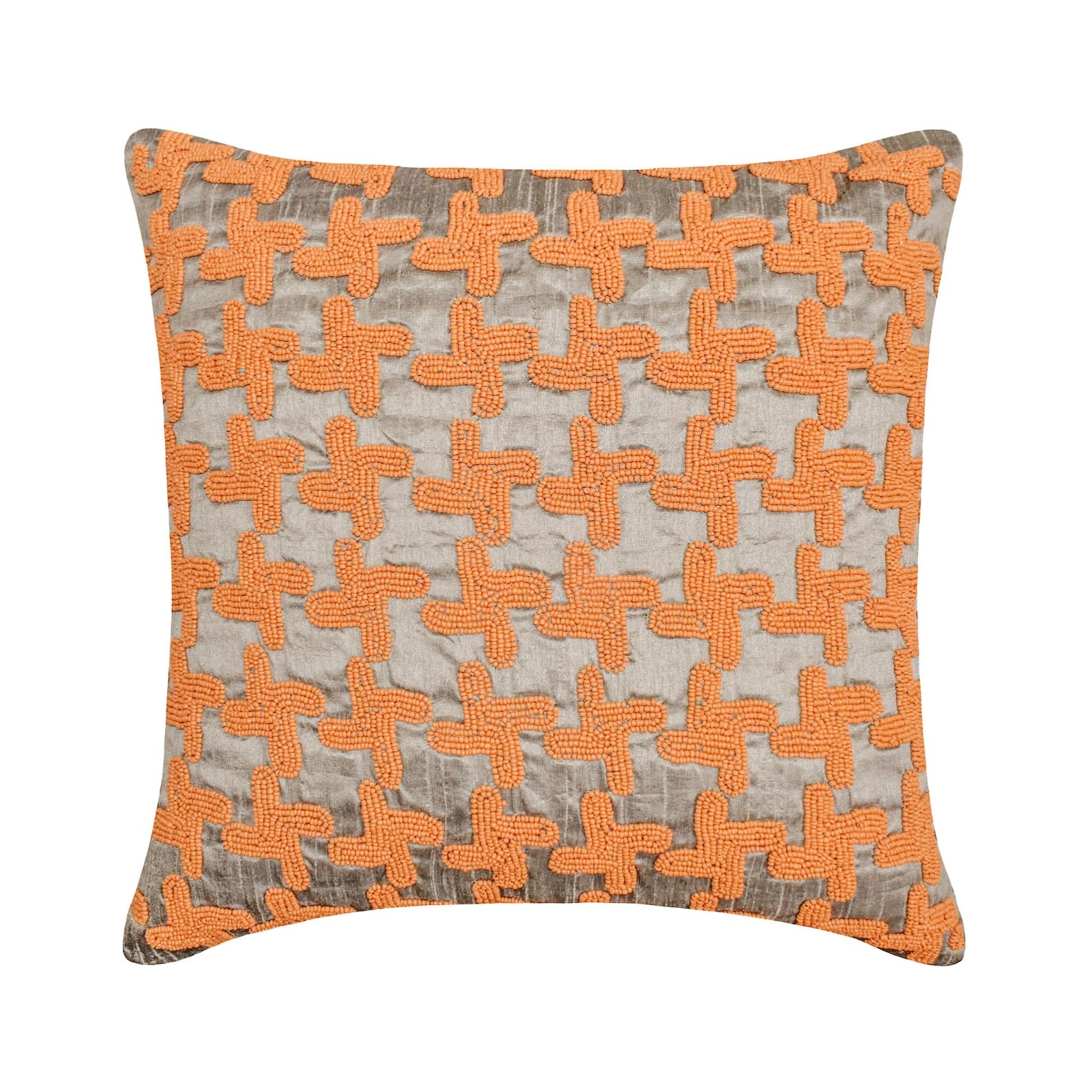 The HomeCentric Decorative Orange Cushion Covers 35x35 cm (14x14 inch), Square Silk Throw Pillow Covers, Geometric Pillowcases, Modern Luxury Cushion Covers - Brick on Brick โ image 1