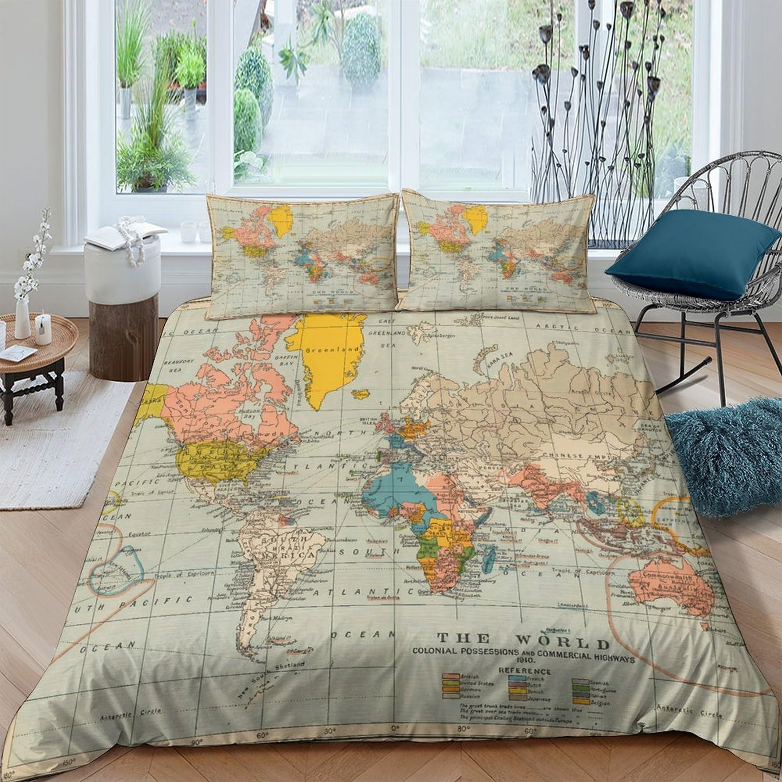 Ctjqhvkz Style-10 3D Printed Vintage World Map Fitted Sheet Microfiber Soft Earth Tone Mattress Cover For Bedroom Guest Room Decor Single（135X200cm）