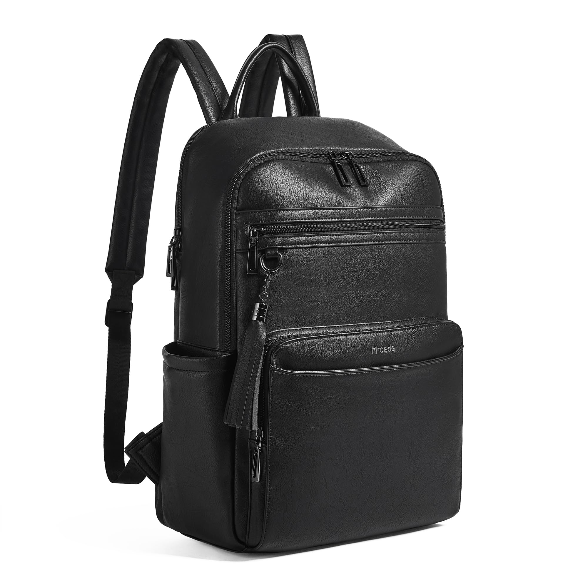 Mroede Laptop Backpack for Women,Leather Backpack with 15.6 inch Laptop Compartment,Large Capacity Computer Backpacks Purse,Carry-on Travel Backpacks,