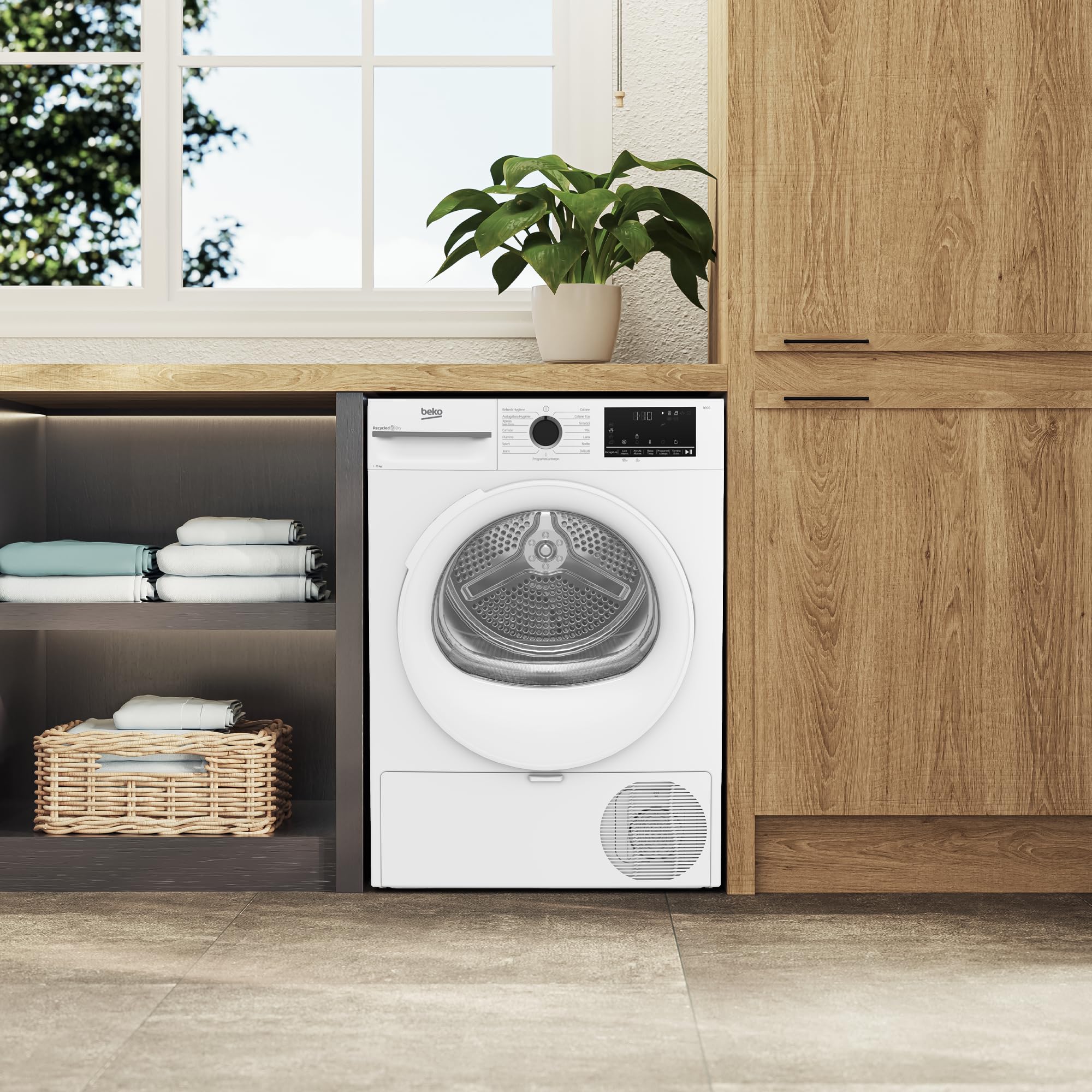 Beko BMT104EW – sèche-linge, Autonome, 10 kg, moteur inverseur, Classe C, SteamCure, 15 programmes, Display XL, Blanc – 84,6 x 59,8 x 67,2 cm (H x l x P)