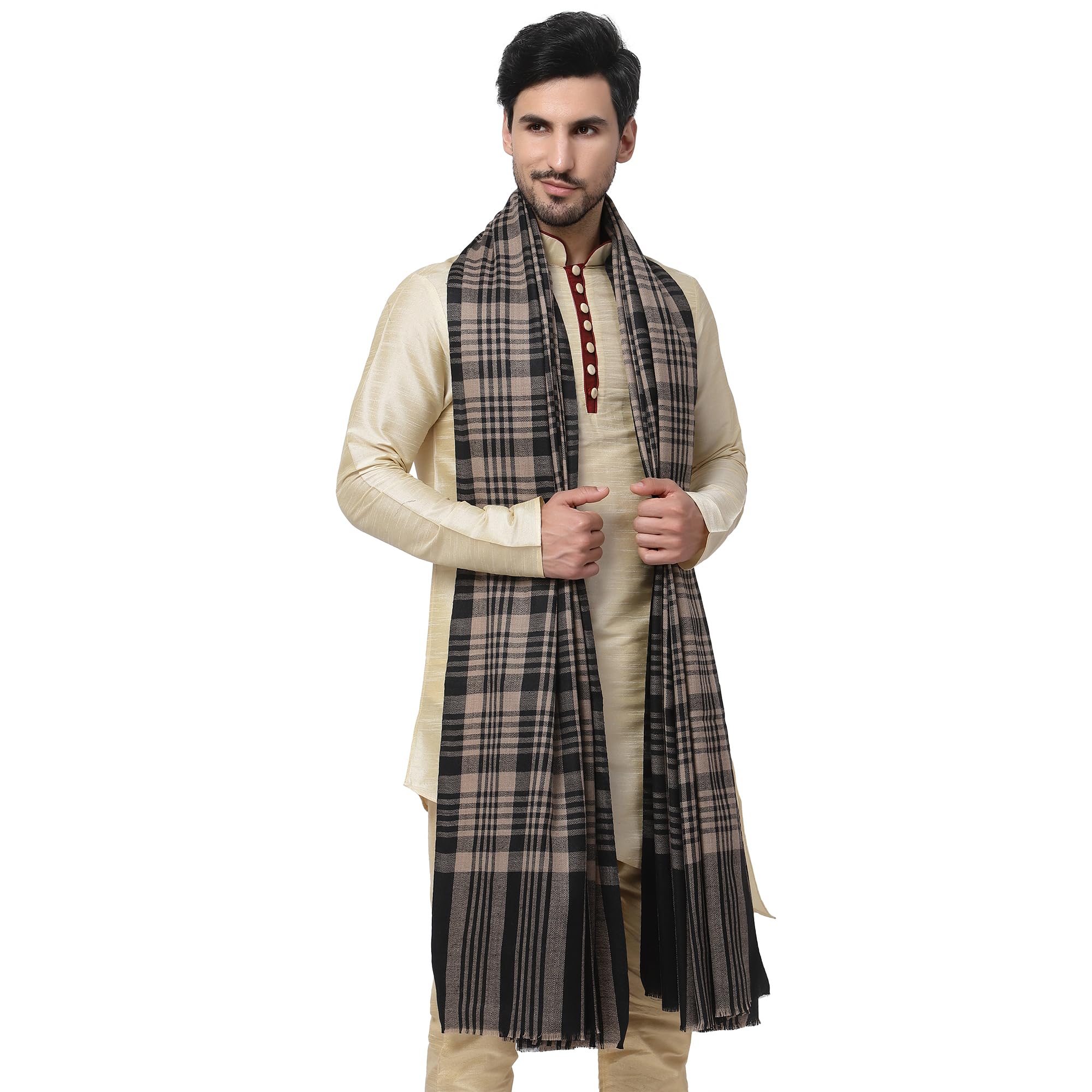 weavers villa Men's Woollen Checks Lohi Shawl-picture-44