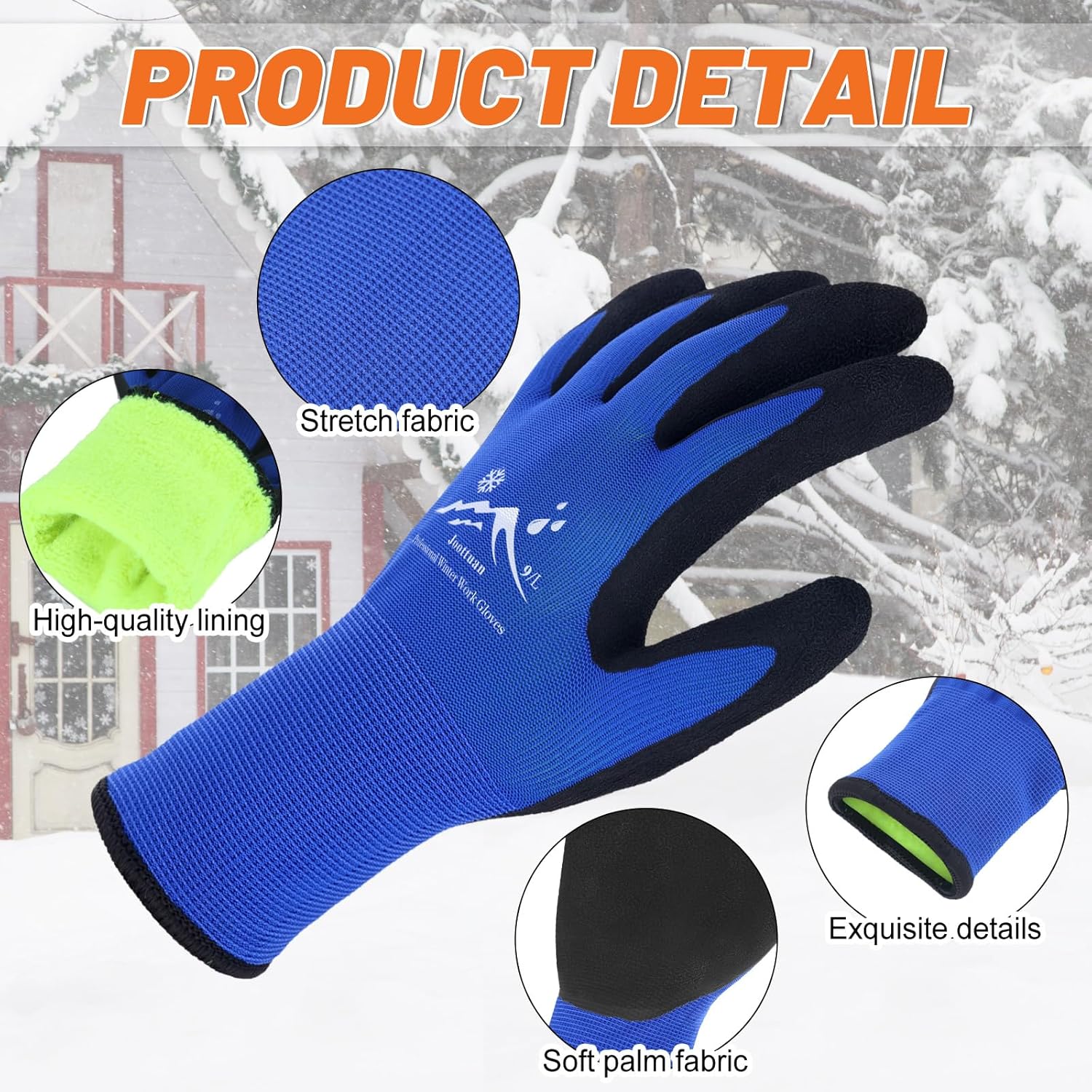 Winter Work Gloves Freezer Gloves Waterproof Insulated Work Gloves Thermal Gloves Foam Latex Coated Glove - Image 3