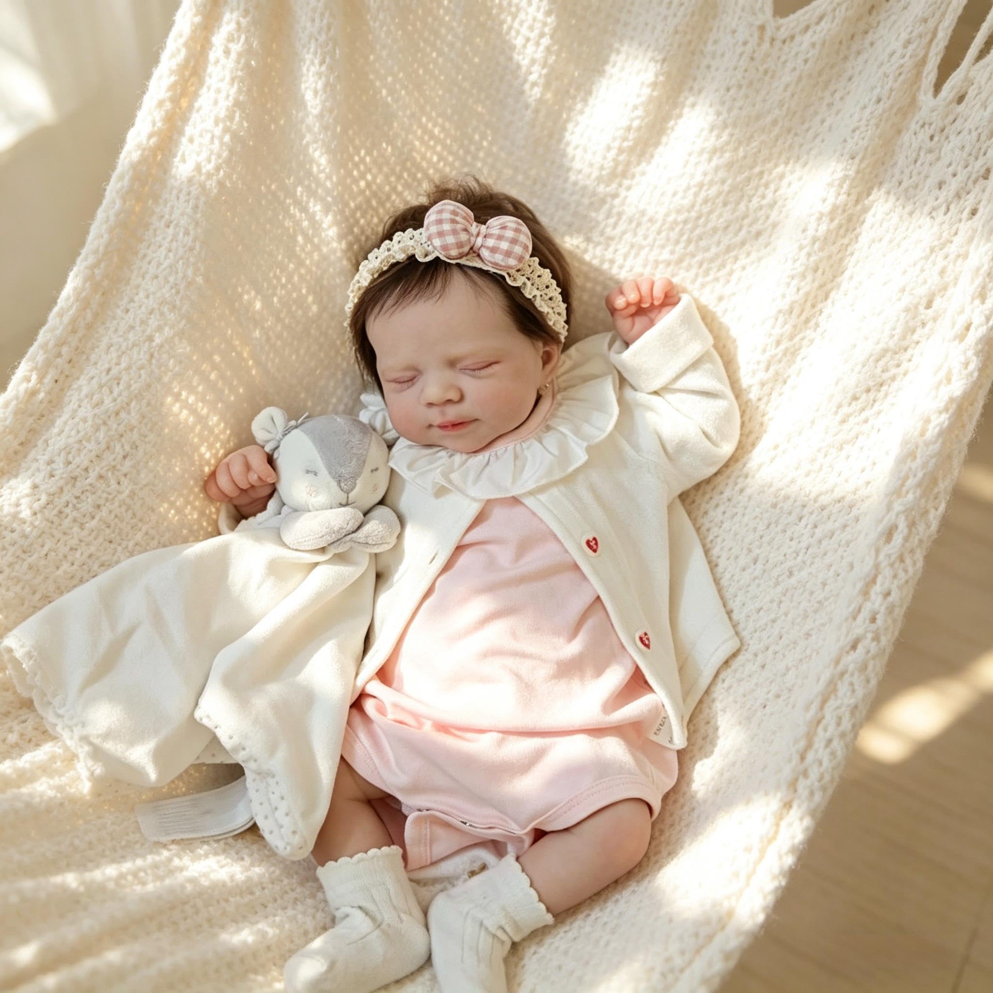 RXDOLL 45 cm realistyczne lalki dla noworodka, dla dziewczynki, śpiące lalki Reborn Baby Doll, silikonowe, na całe ciało, winylowe, realistyczne, anatomicznie poprawne, lalki dla niemowląt z zabawkami