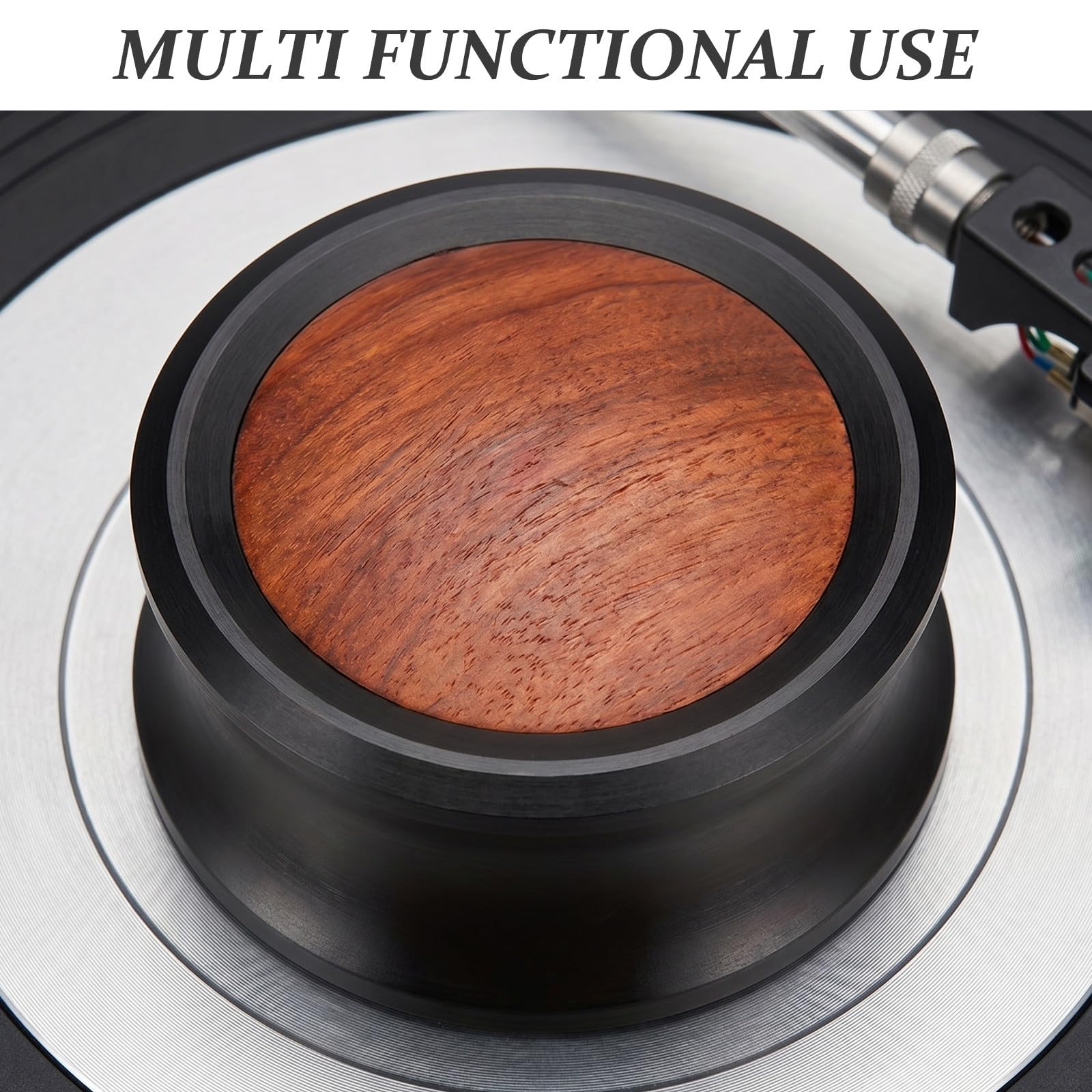 Housoutil Stabilizzatore in Alluminio e Legno, Riduce e Errori, per Disc e Turntable Durante Feste Musicali