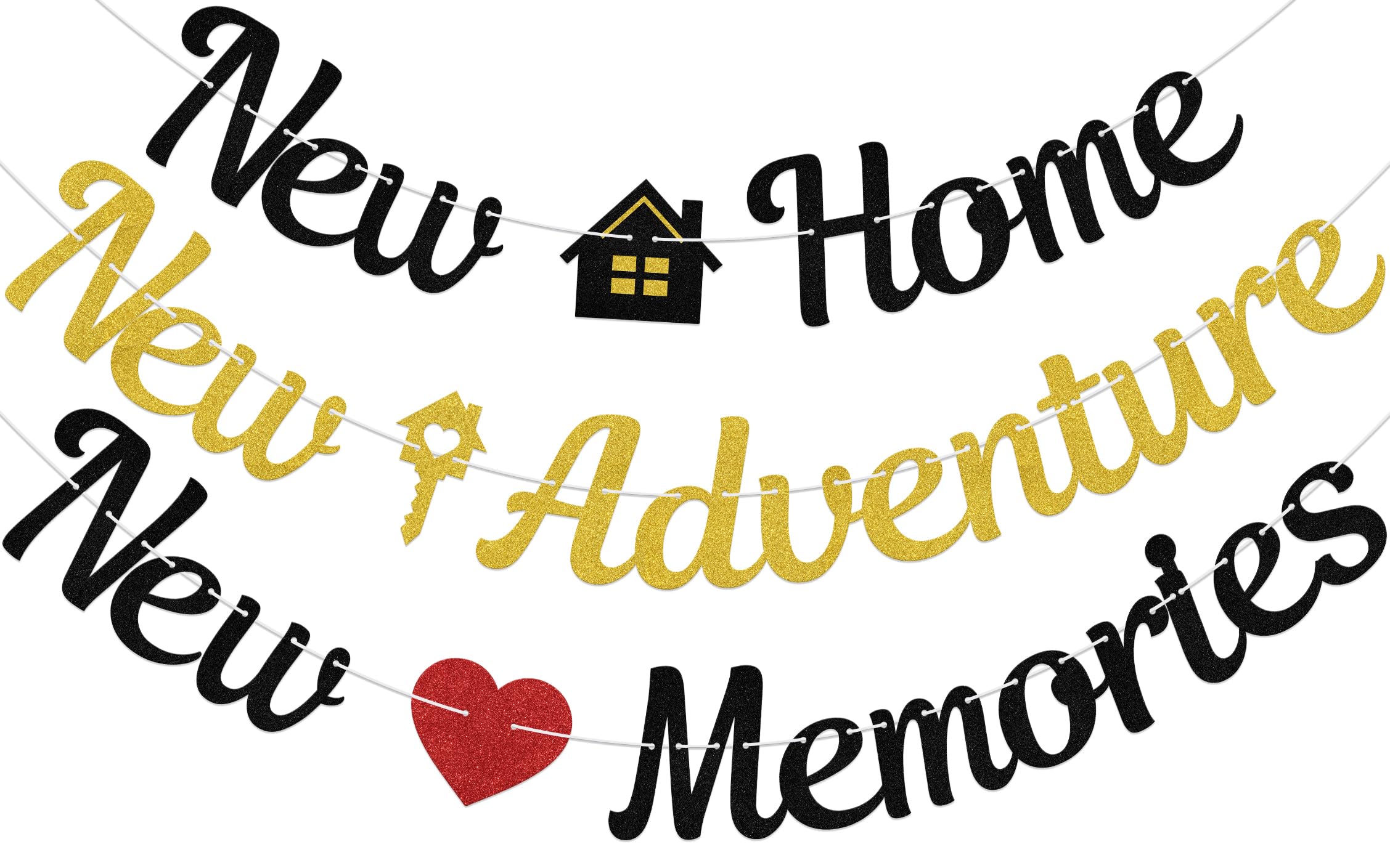New Home New Adventure New Memories Banner, Housewarming Party Decorations