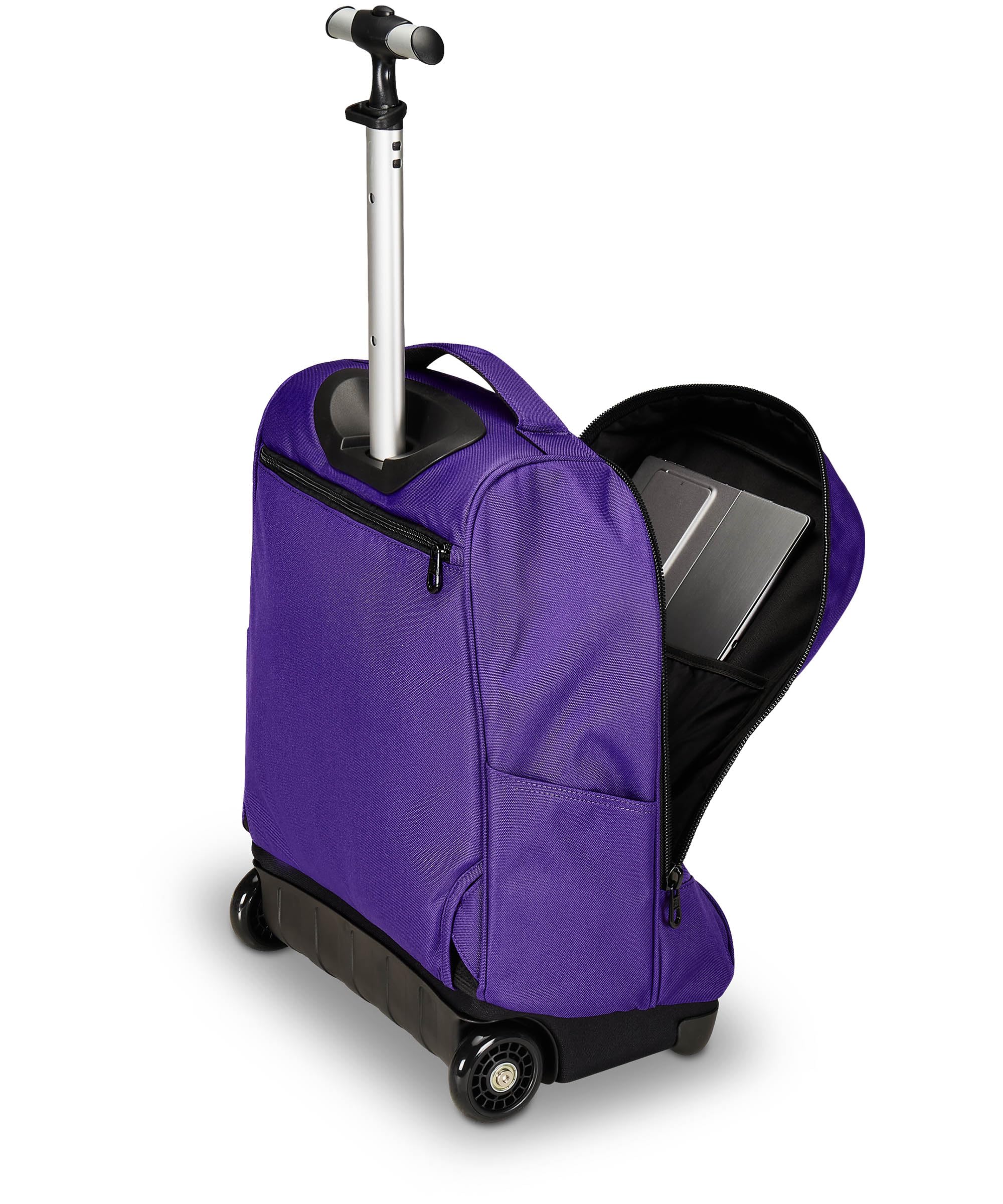 Invicta Trolley Scuola Benin Solid, Viola, 2 in 1, Con Spallacci Uso Zaino, Tasca porta Borraccia e Porta Laptop, Scuola & Viaggio, Ragazzi