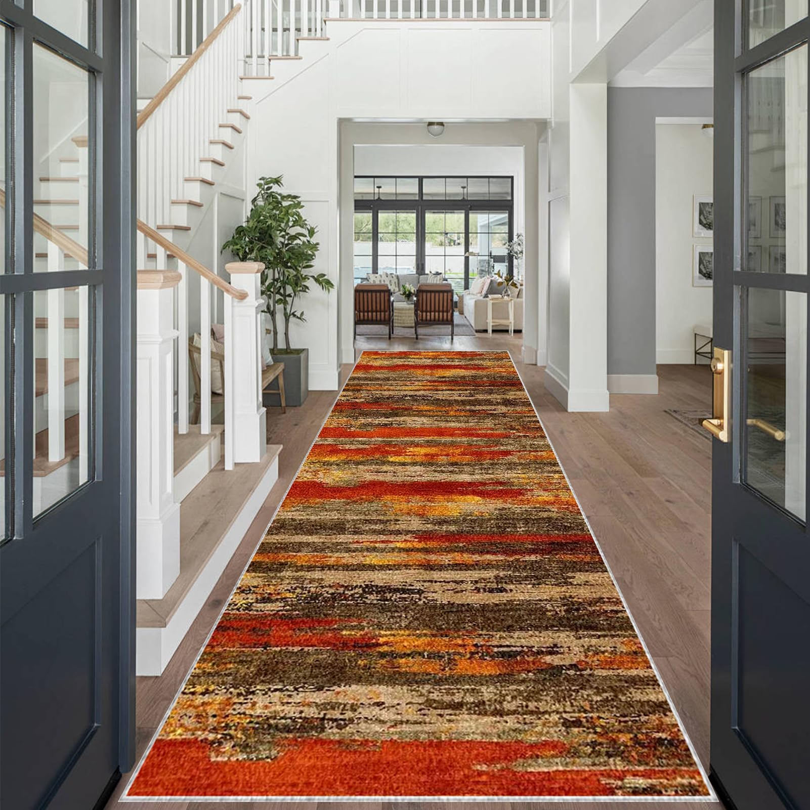 Tapis d'entrée d'intérieur robuste et design de 110 x 280 cm pour entrée