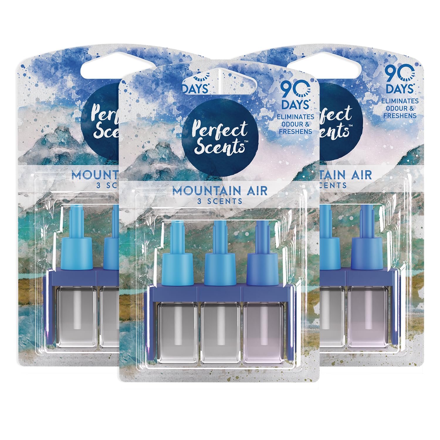 Plug In Refill Air Freshener - Compatible with 3volution - Mountain Air - (3 Packs of 3x20ml)