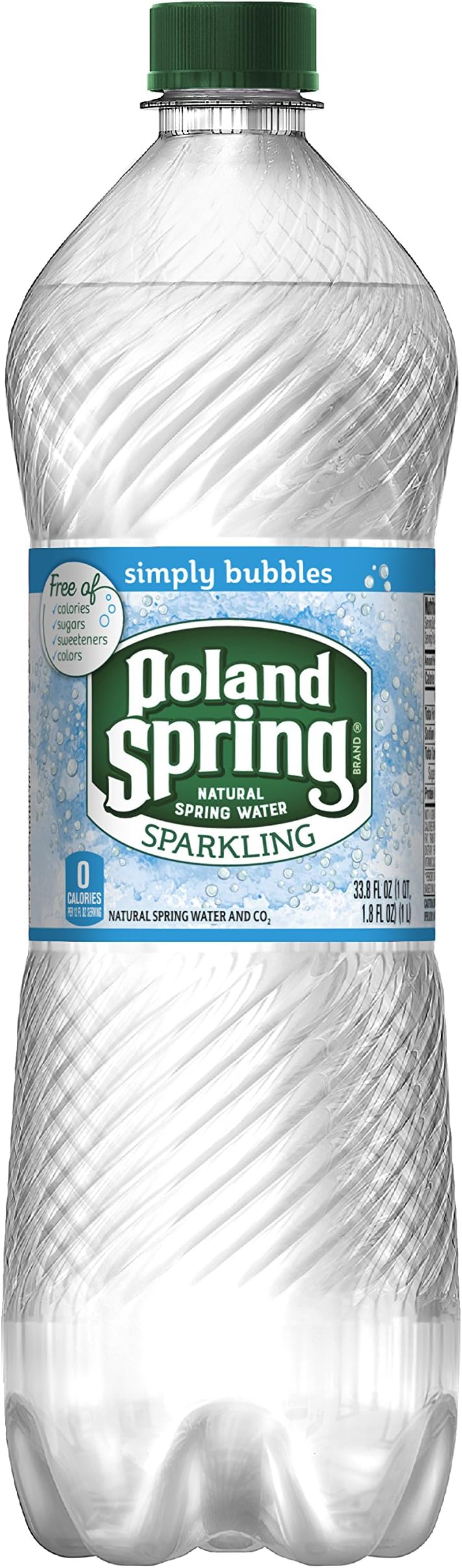 Poland Spring Sparkling Water, Simply Bubbles, 33.8 oz. Bottle