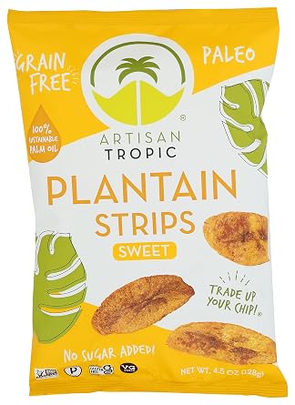 Artisan Tropic, Chips Plantain Sweet, 4.5 Ounce