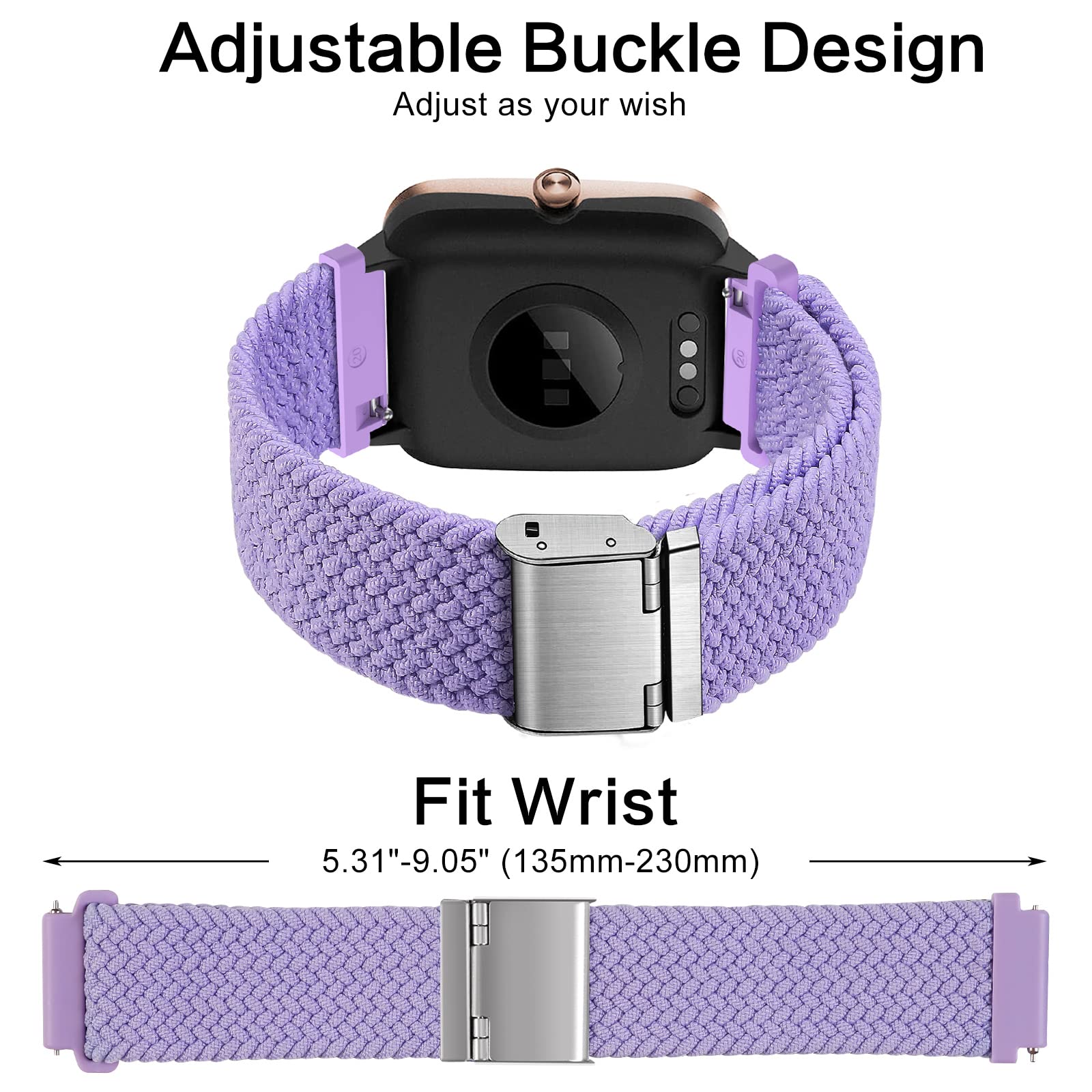 Cinturino per Amazfit Active, 20mm Sport Nylon Ricambio Elastica Cinturini per Amazfit GTS, GTS 4 Mini, GTS 4, GTS 3, GTS 2, GTS 2 Mini, GTR Mini, Amazfit Bip, Bip U, Bip U Pro, Bip 3, Bip 3 Pro