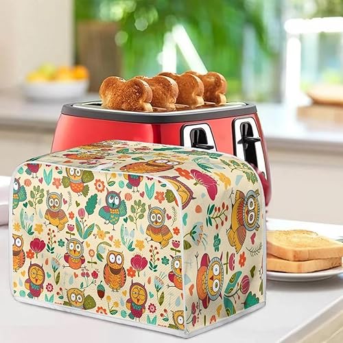 Miniatura 3 de Búhos - Fundas para tostadoras compatibles con la mayoría de tostadoras de 2 rebanadas, lavables a máquina, fundas para hacer pan, bolsa