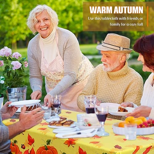 Miniatura 5 de 8 piezas de mantel de otoño de Acción de Gracias, hojas de arce, fiesta temática de otoño, calabaza, bayas, desechable, plástico, otoño, Acción de