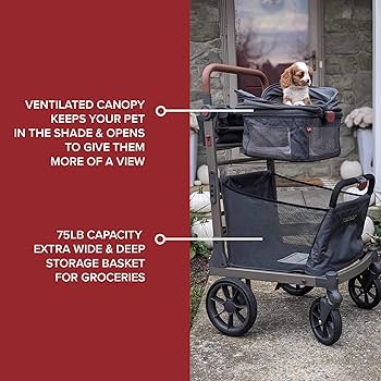 Dog Strollers, Shopping Cart, Collapsible Folding Utility Wagons Carts Heavy Duty, The Original Patented, Capacity 60lbs Capacity, Minimalist, For