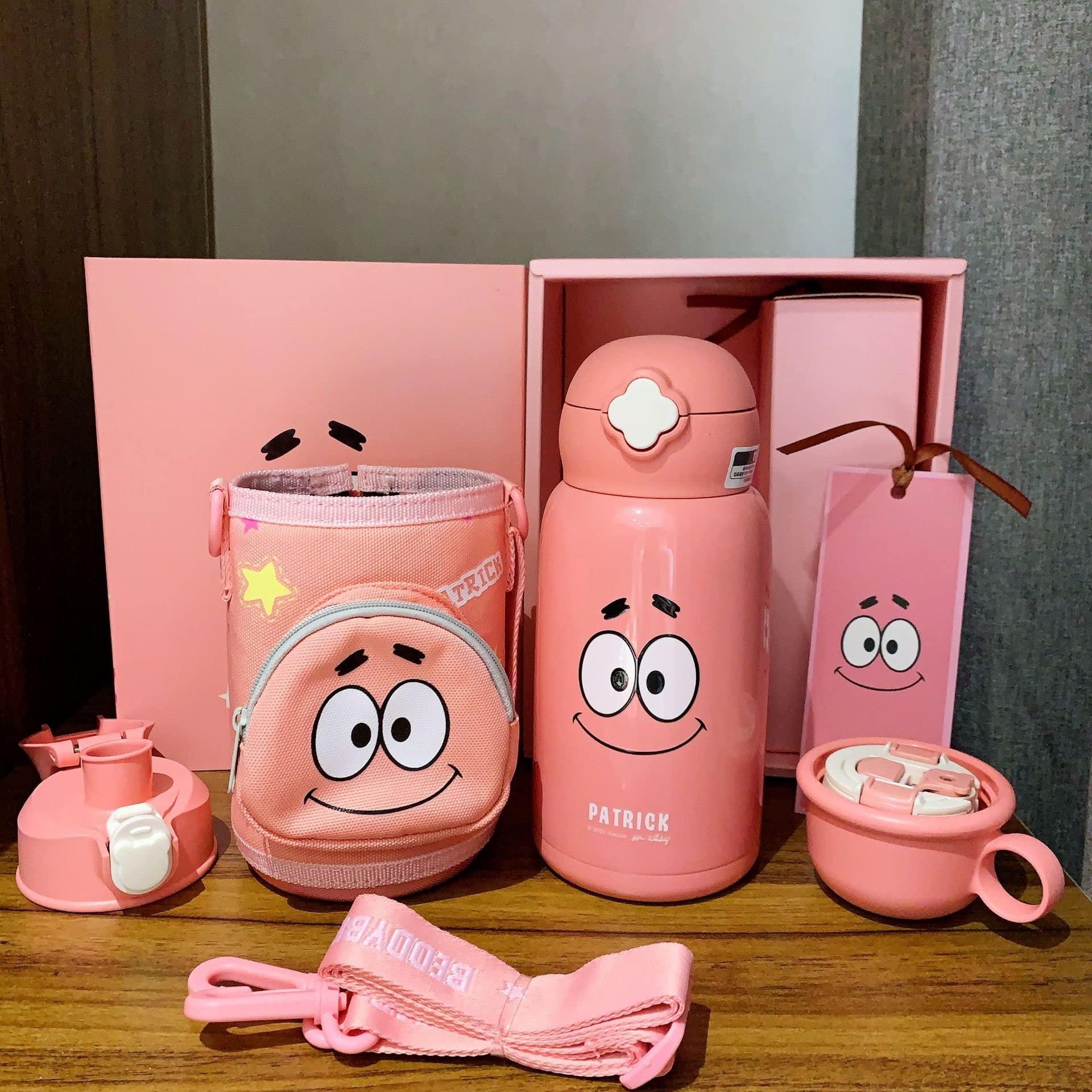 ⭐︎ひよこちゃんたちさん確認用⭐︎水筒カバー ピンク グレー Amazon｜パトリック 真空断熱ケータイマグ 真空断熱キッズケータイマグ