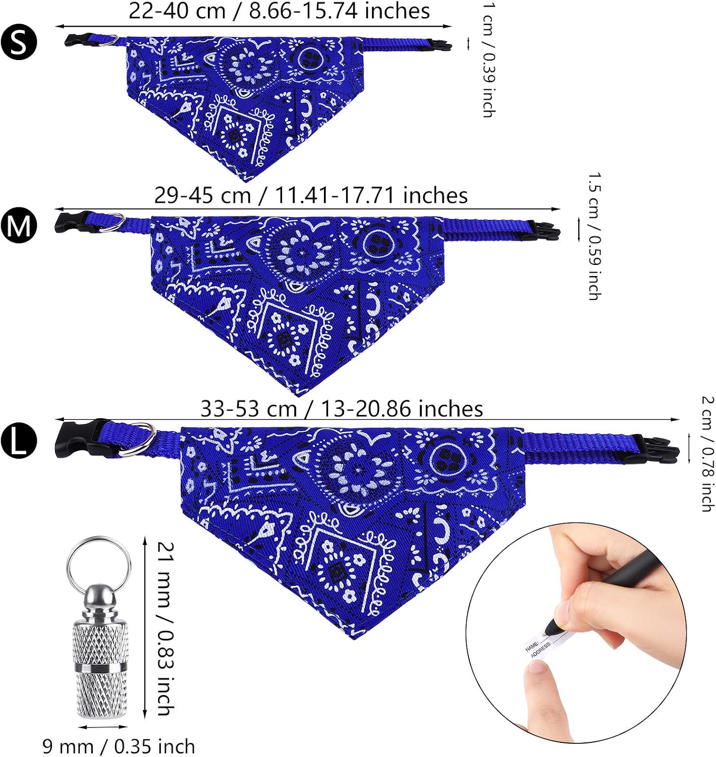 ADXCO 4 Pack Dog Bandanas Collar with Adjustable Strap, Adjustable Strap Bandana for Dogs, Triangle Dog Birthday Bandana Washable Dog Bandana Collar Puppy Scarf