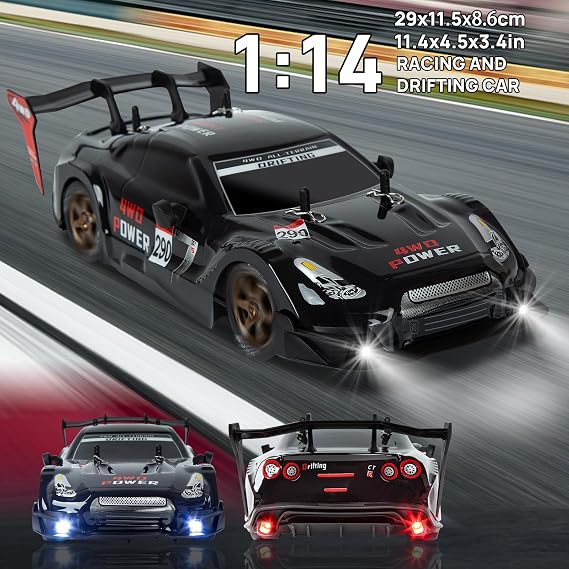 RC Drift Car, 1:14 Remote Control Drift Car 4WD GT Drift RC Cars High Speed Racing Vehicle Drifting Cars with Proportional Throttle Toy for Adults Boys Kids