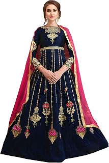 Women's Cotton Silk Anarkali Gown Semi-Stitched