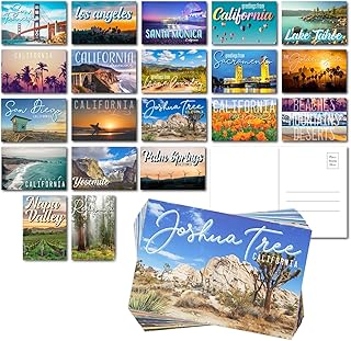 California Postcards - 40-Pack, 4 x 6 in, Glossy Paper - Vintage Travel & Palm Springs Postcards for Mailing - Assorted Landmark Designs
