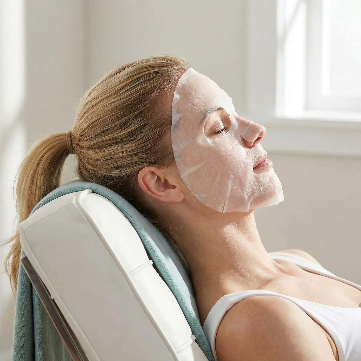 Compressed Cotton Facial Mask Sheets Sustainable Material 400pcs Face Design, White Color, Maximizes Essence Absorption for Home Beauty Treatments and Salon Use Suitable