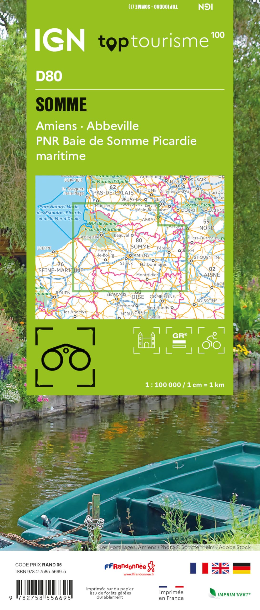 Somme Amiens Abbeville PNR Baie de Somme Picardie (D80): SOMME - AMIENS - ABBEVILLE - PNR BAIE DE SOMME PICARDIE MARITIME 1:100000 (TOP 100)