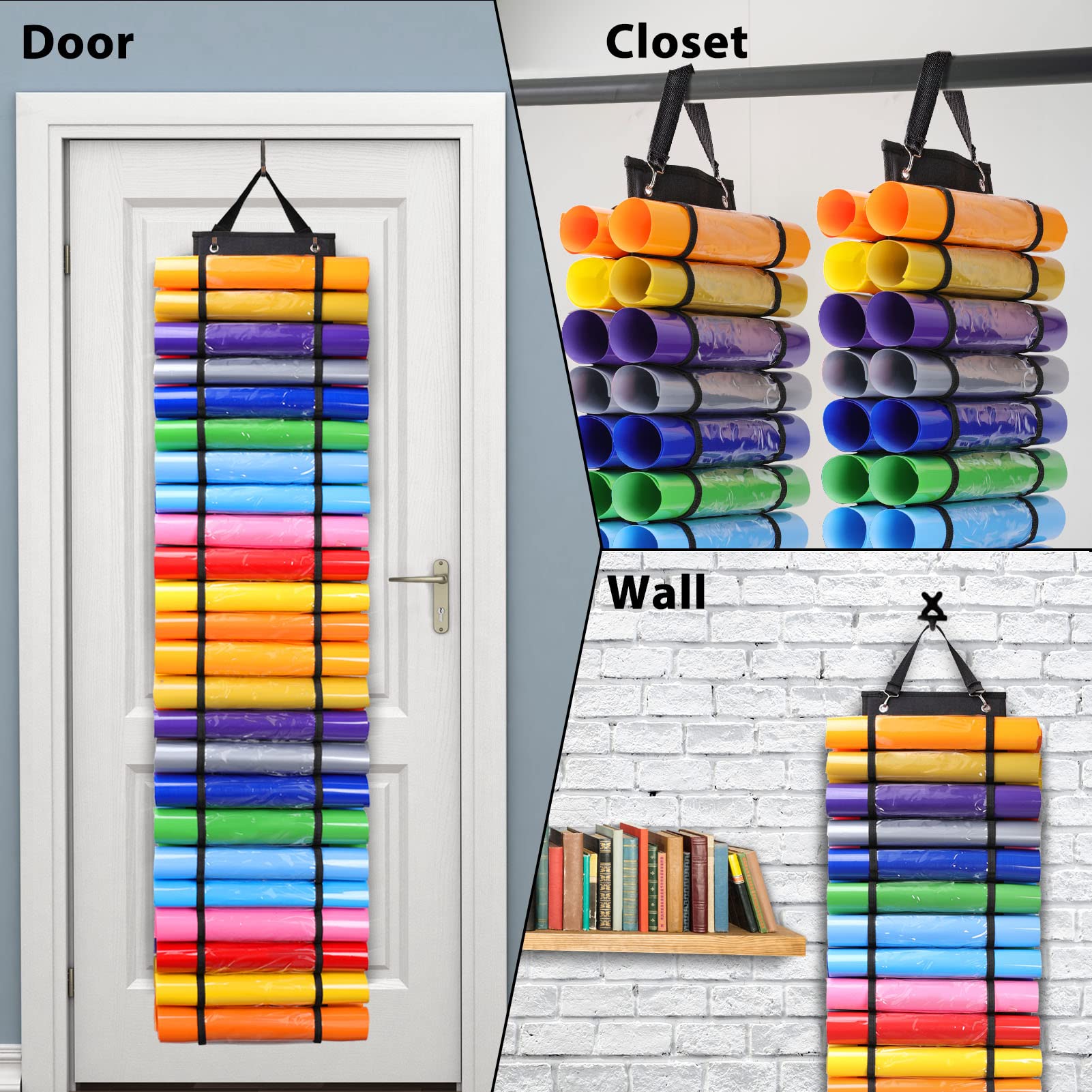 Buy Melpler Vinyl Storage Organizer,Vinyl Roll Holder Over The Door