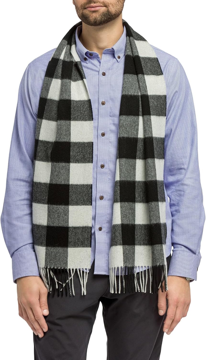 Fishers Finery Men's 100% Pure Cashmere Winter Scarf; 2-Ply Ultra Plush - Image 2