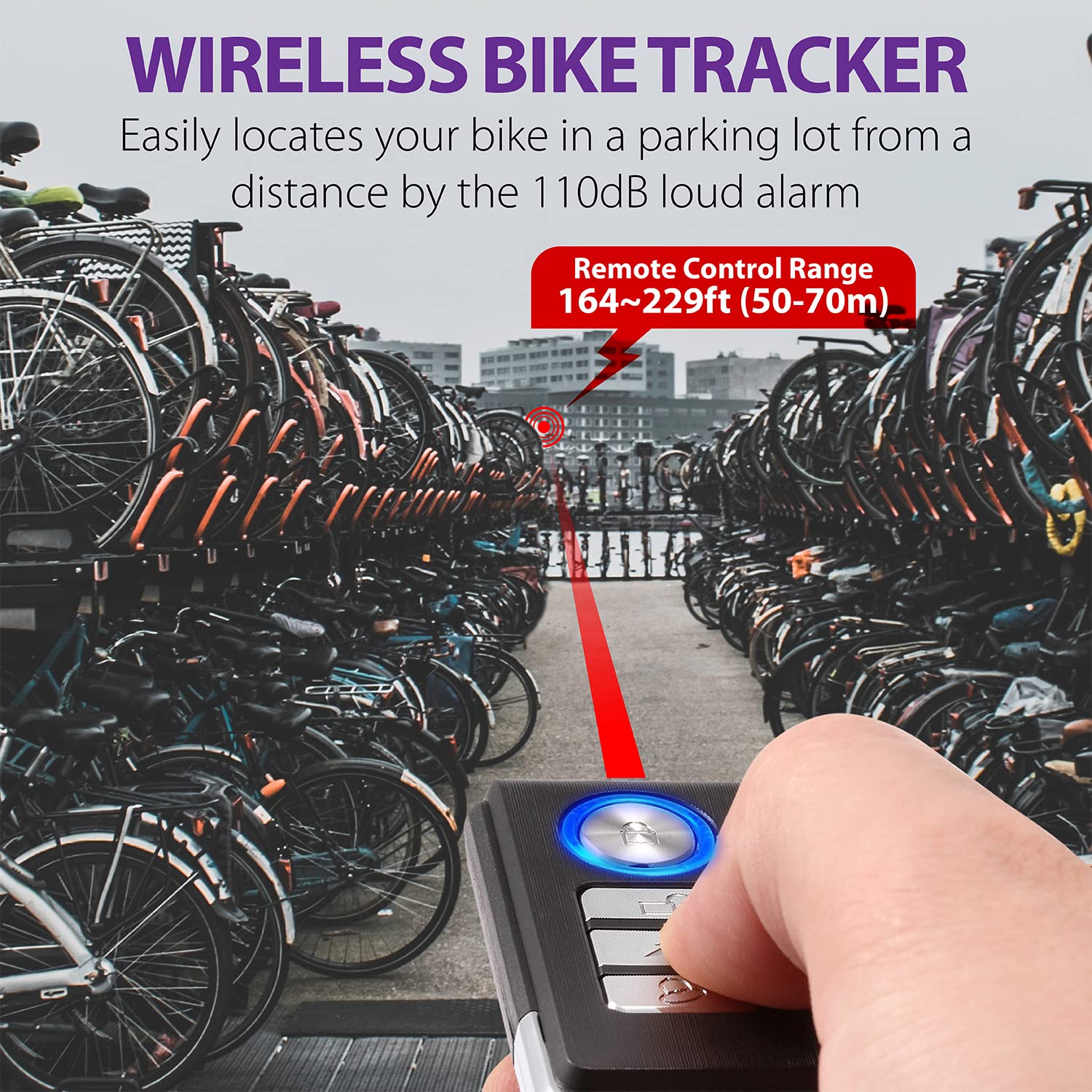 Fosmon Allarme Antifurto Con Telecomando Per Bicicletta, Moto o Monopattino | Impermeabile, Sensore Di Vibrazioni A Batteria | Sirena Ultra Forte Di 110dB | Wireless e Facile Da Installare