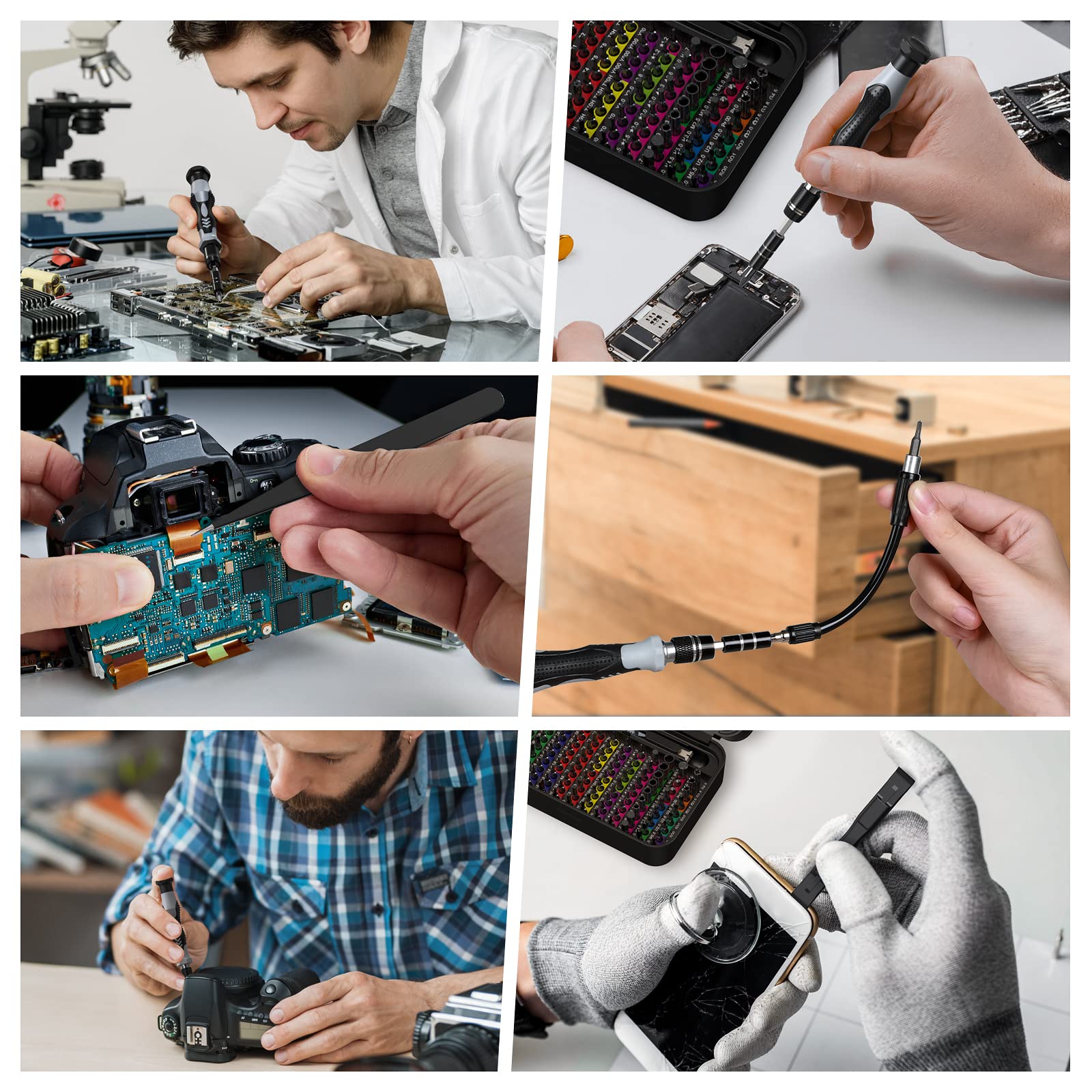 132 en 1 Tournevis de Precision,Portable Kit, Magnétique Outils de Réparation Pour Réparer Smartphone,Ordinateur,Tablette,Lunettes,Montre,Petits Appareils Ménagers