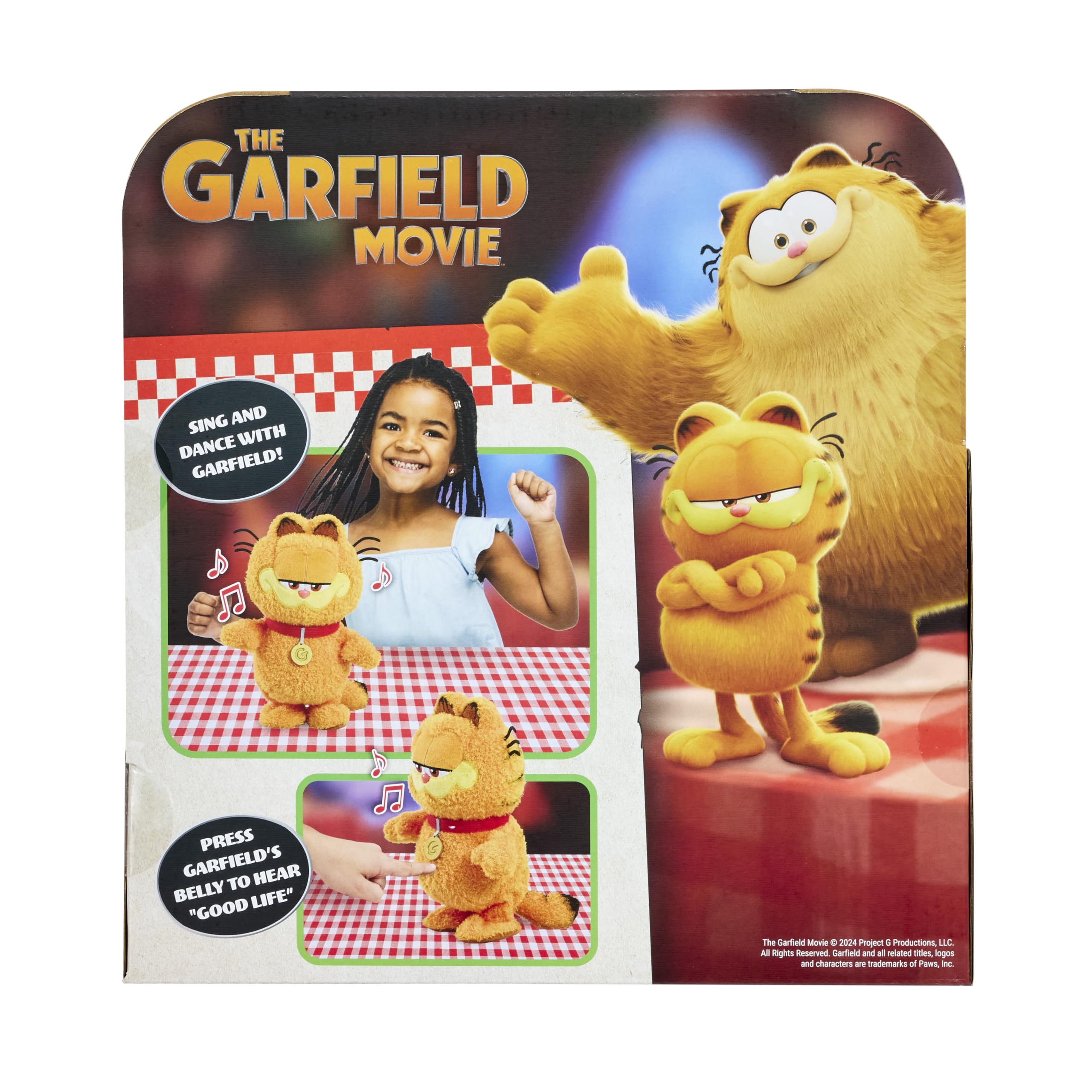 Animagic – Garfield Peluche Musical de 25 cm con Canción Good Life de la Película – Gato Garfield Suave y Parlante – Juguete Interactivo con Pilas Incluidas – Ideal para Niños Desde 3 Años