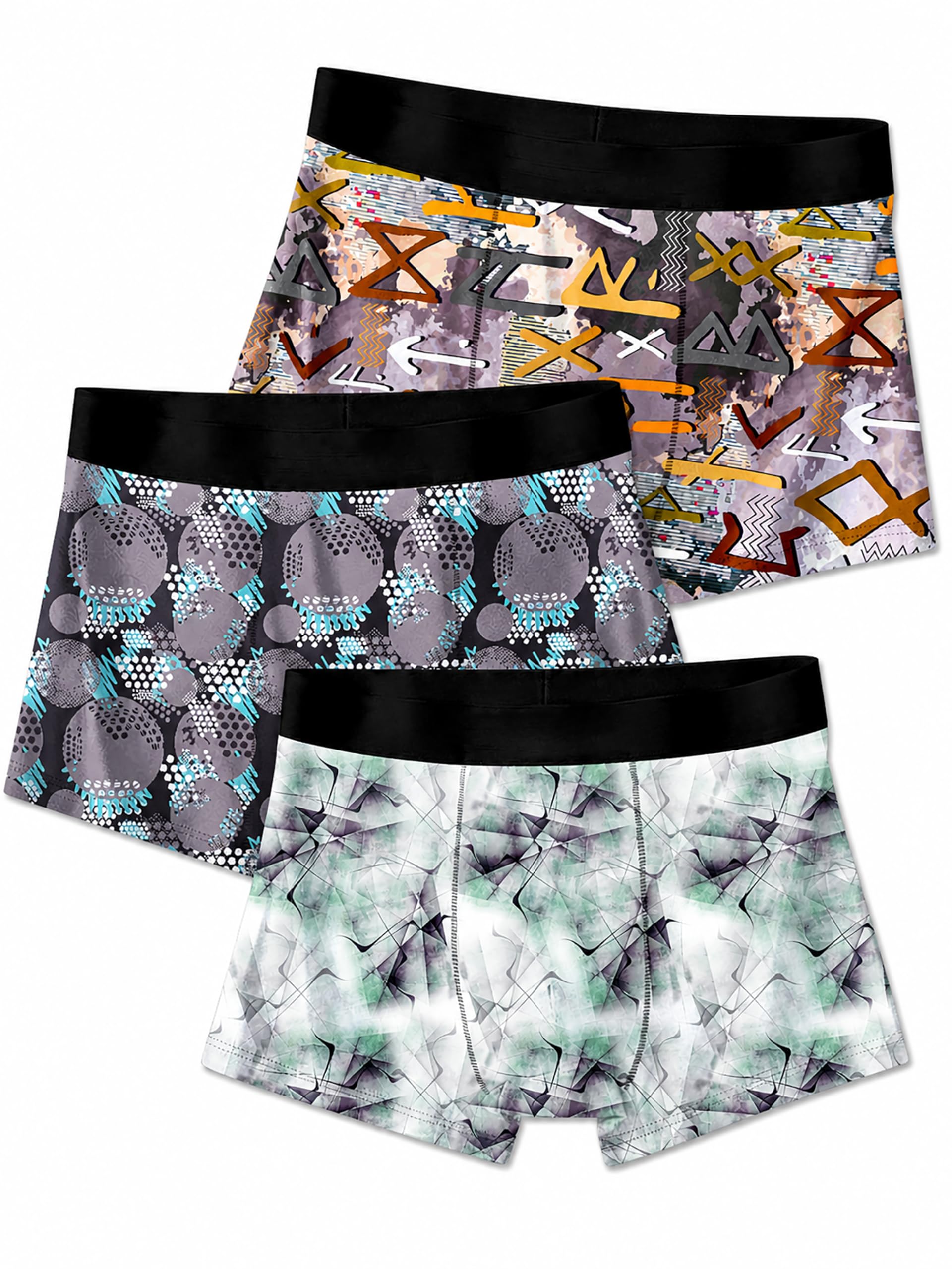 Men’s Premium Boxer Briefs Soft Stretch Cotton Trunks Breathable Sweat Absorbent Comfortable Mid Rise Everyday Innerwear Underwear for Men Pack of 3-image-23