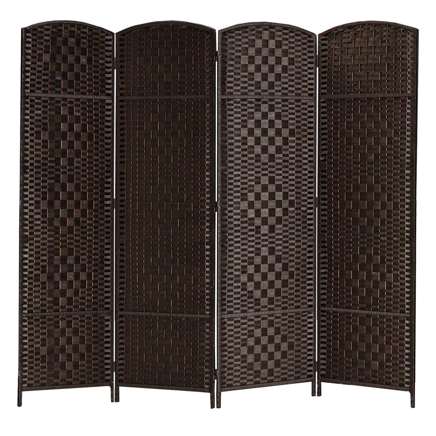 Buy Room Dividers, 6Ft. Tall Extra Wide 19" Woven Fiber Folding Privacy