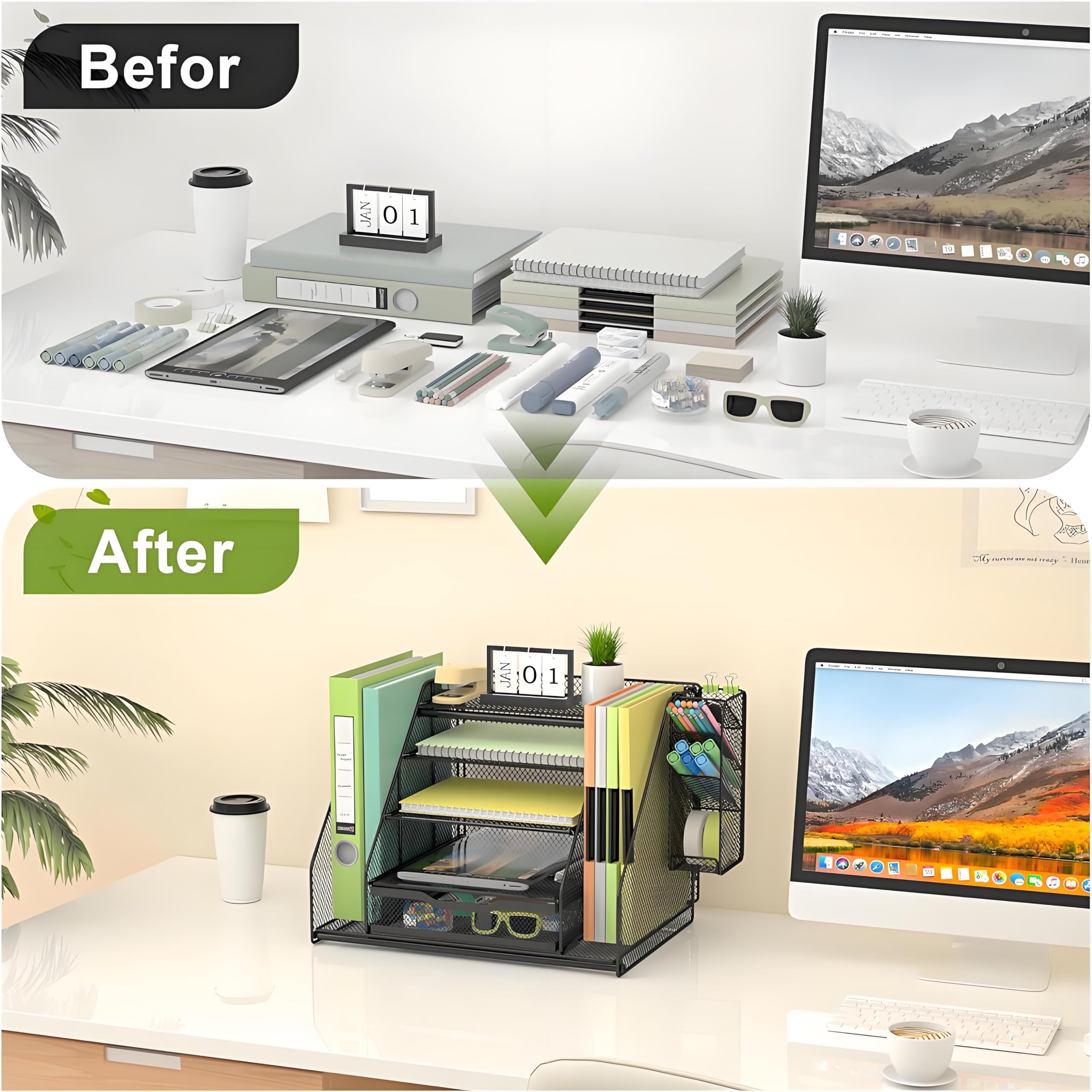 OrderlyGo Desk Organiser File Holder, 5-Tier Paper Letter Tray - View #5