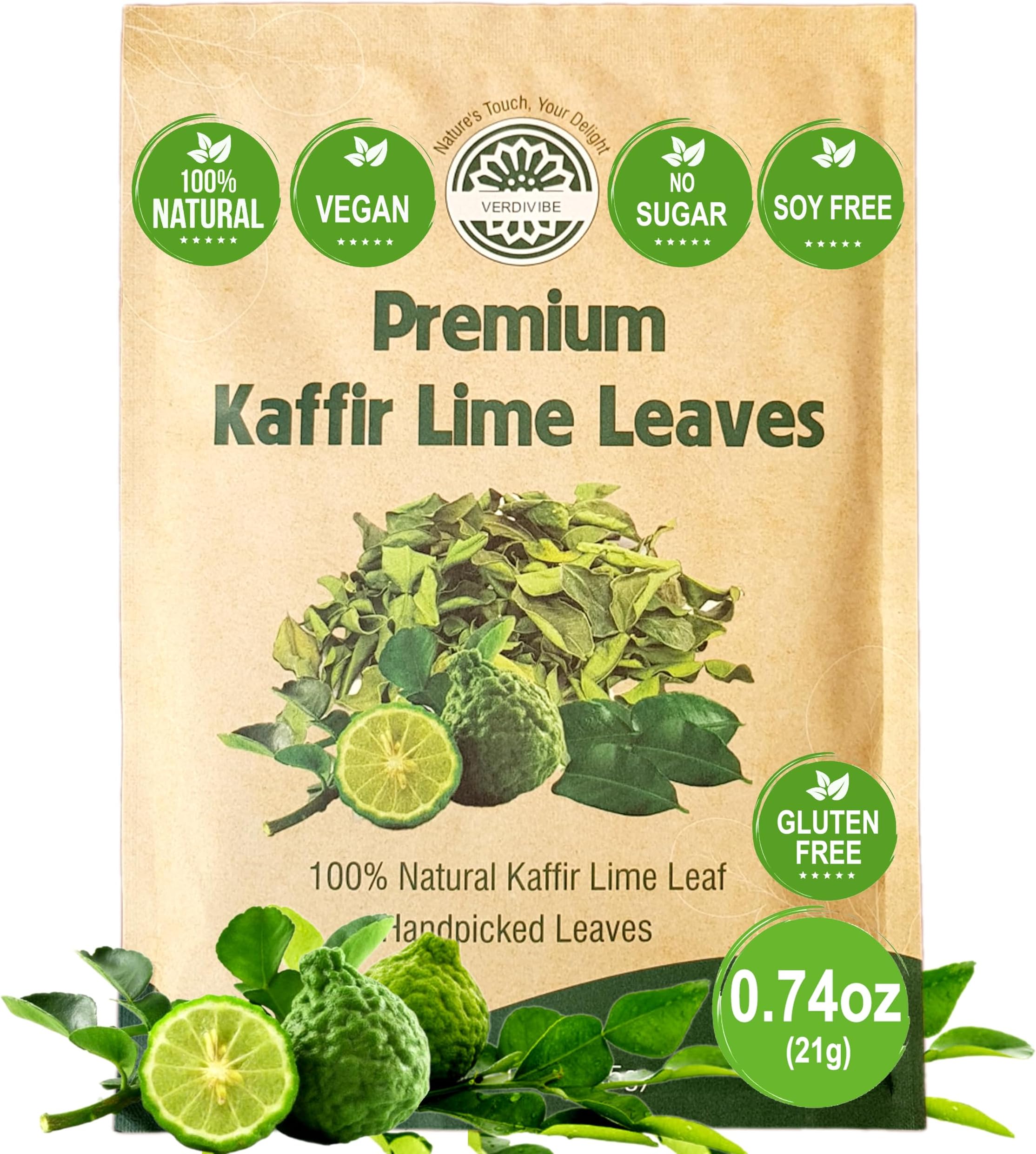 Premium Dried Kaffir Lime Leaves - 0.74 oz (21g) Pack for Authentic Thai Flavor (B)