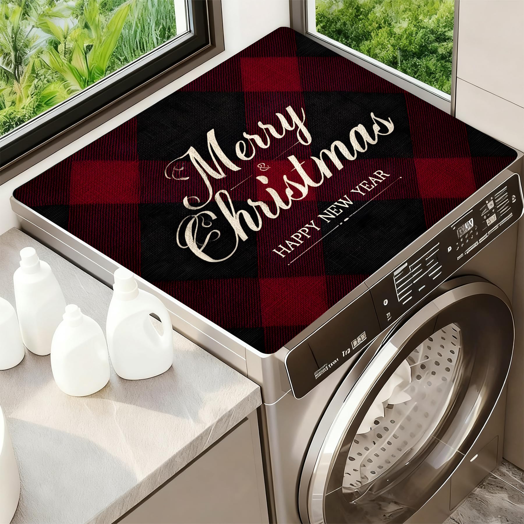 Washer Dryer Top Cover Mat, Non-Slip Laundry Room Decor, Laundry Room Kitchen Appliance Decor Protector Size 23.6x19.7in