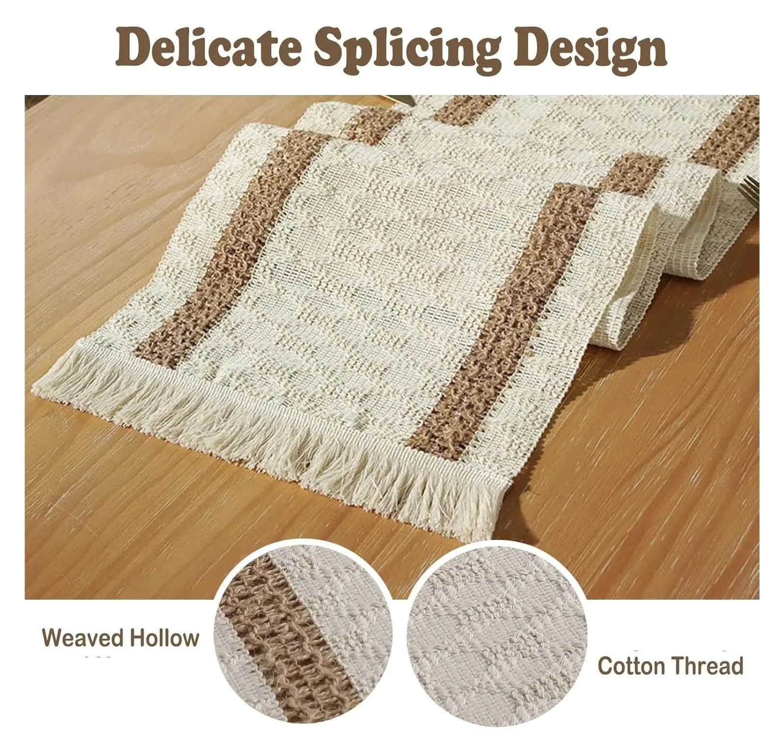 Tischdecke Läufer Tischläufer Handgefertigter Tischläufer mit Quasten for Esszimmer-Schlafzimmer-Dekoration(30 * 220cm)