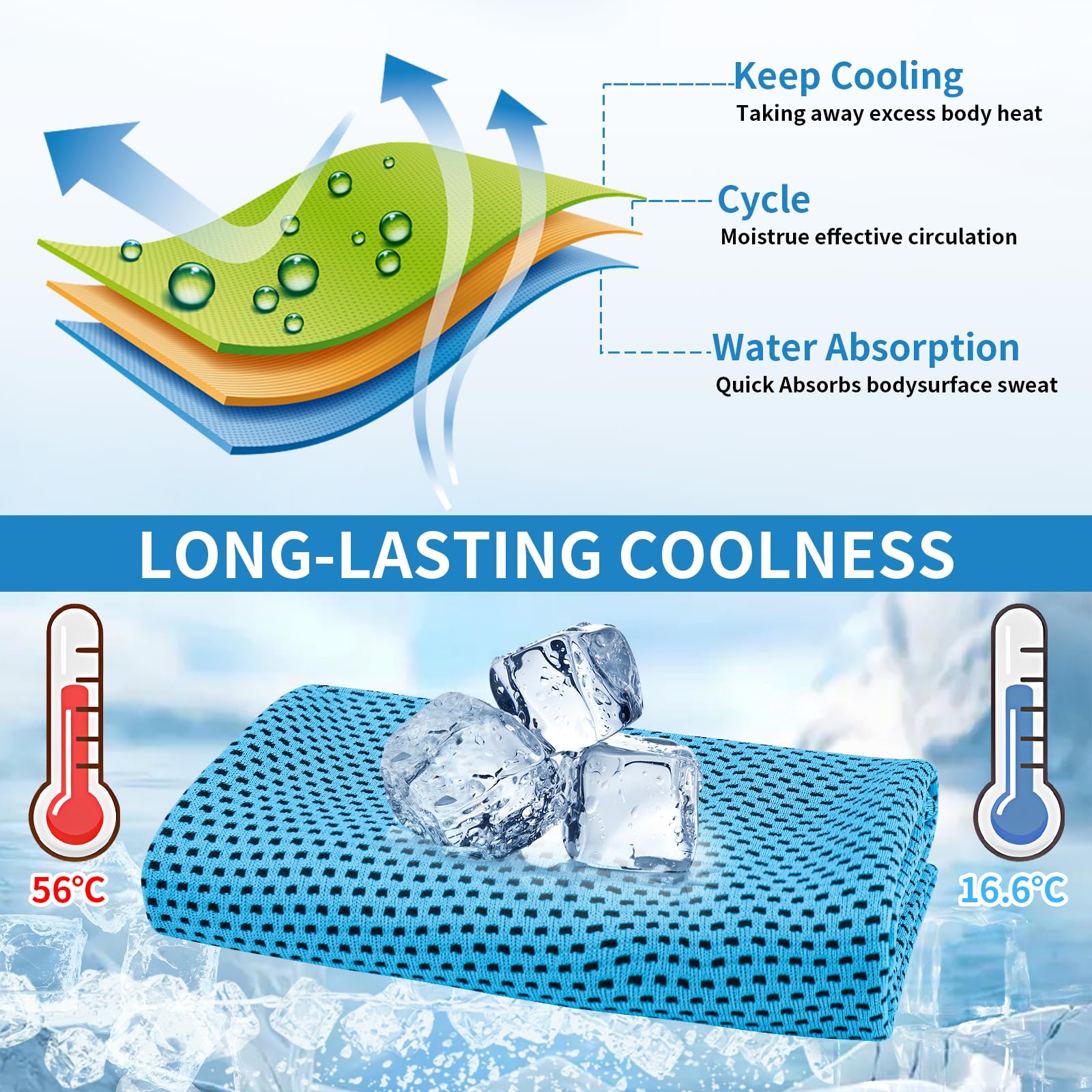 6 Pack Cooling Towels for Neck and Face 47