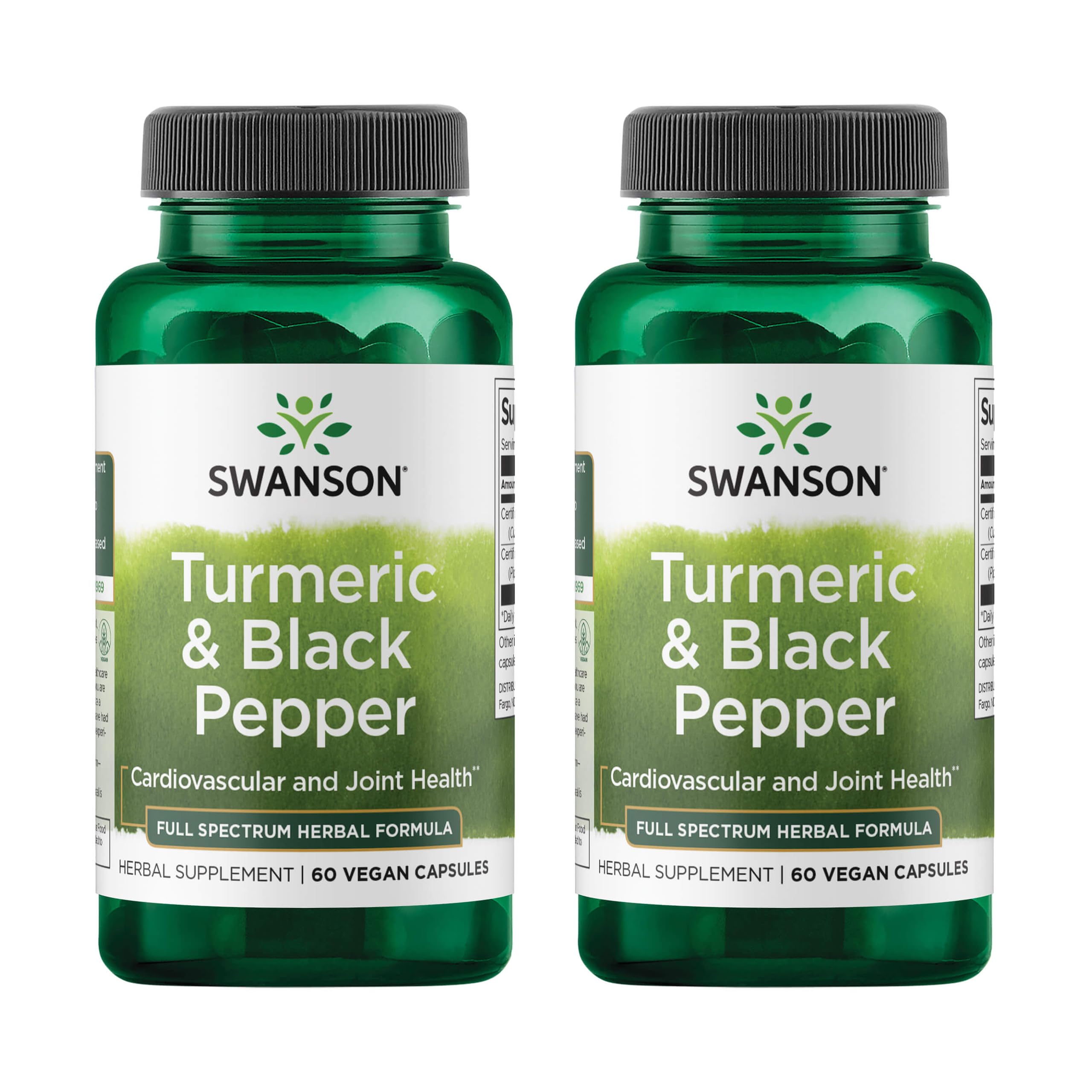 Turmeric & Black Pepper - Organic Joint Health, Heart Health, Digestion, & Liver Support Supplement - Natural Formula for Enhanced Bioavailability & Absorption - (60 Veggie Capsules) 2 Pack