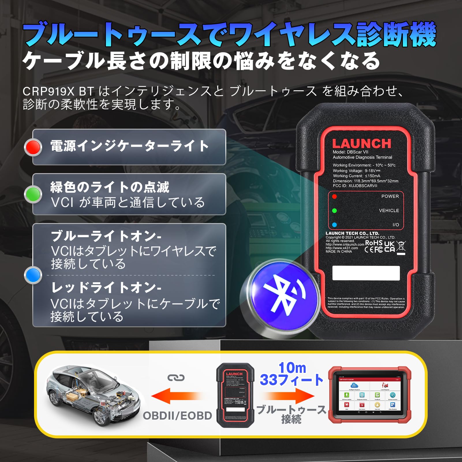 Amazon.co.jp: LAUNCH CRP919XBT OBD2 診断機 、ECU コーディング