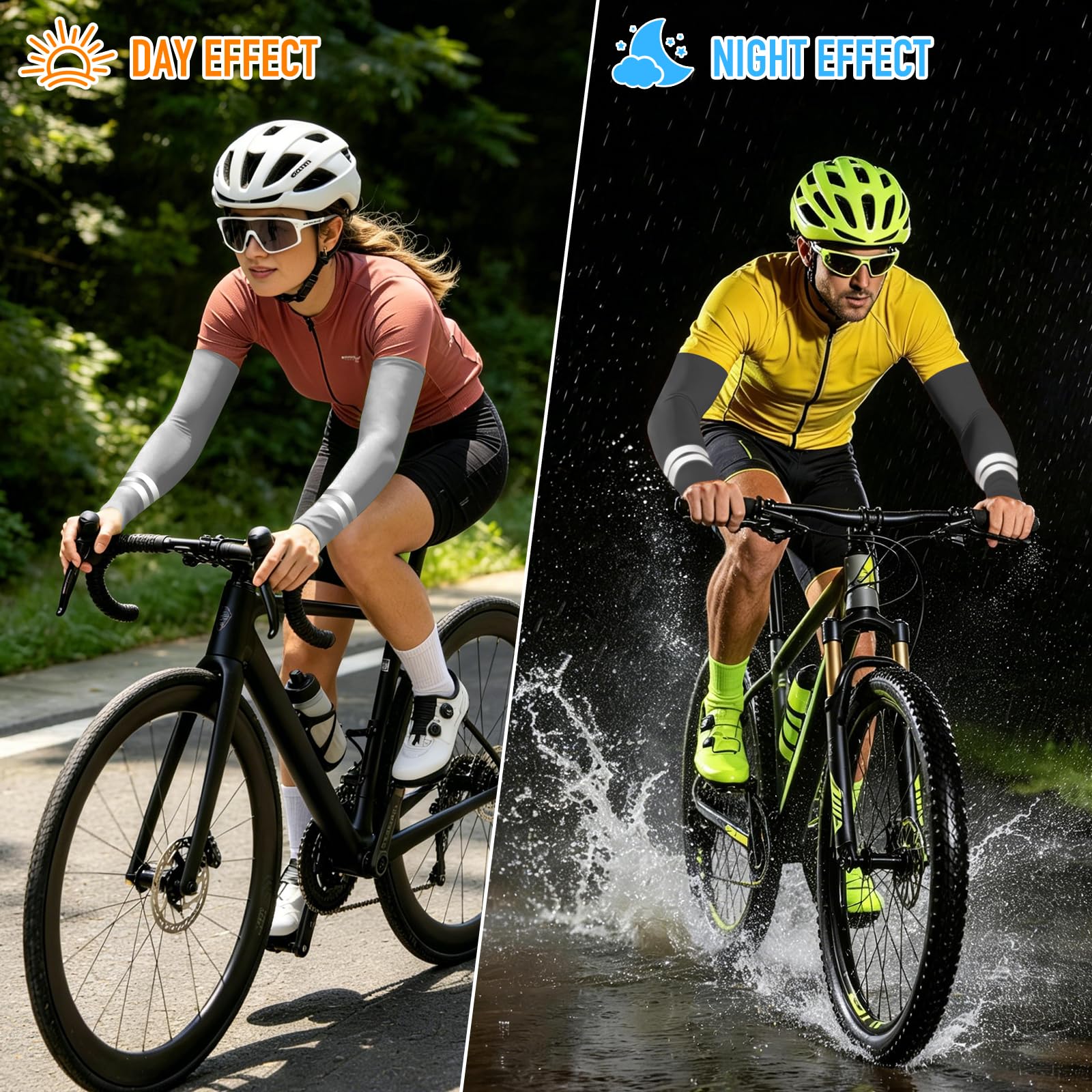 3 Paires Manchettes Bras Femme Homme, Manchettes de Bras Sport, Manches de Protection Solaire UV en Soie Glacé, Élastique Respirant, pour Running Cyclisme Golf Activité en Dehors